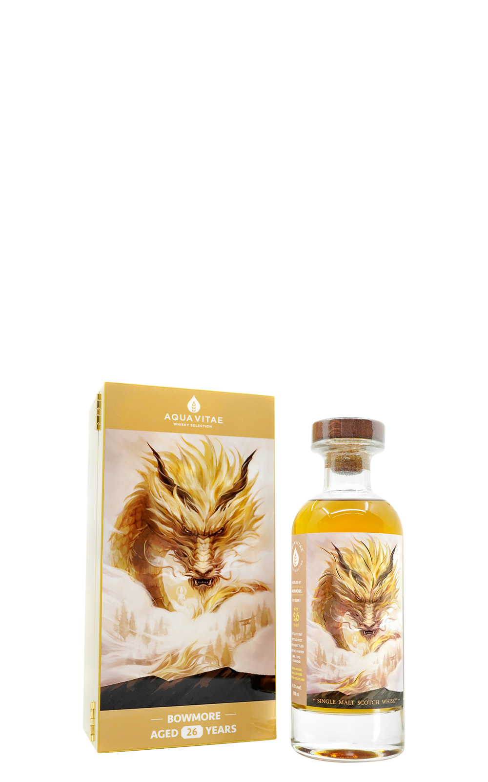 Aqua Vitae Whisky Selection Bowmore 1997 Aged 26 Years Single Malt Scotch Whisky 生命之泉裝瓶廠 龍轉乾坤系列 金龍 波摩 1997 26年單一麥芽蘇格蘭威士忌