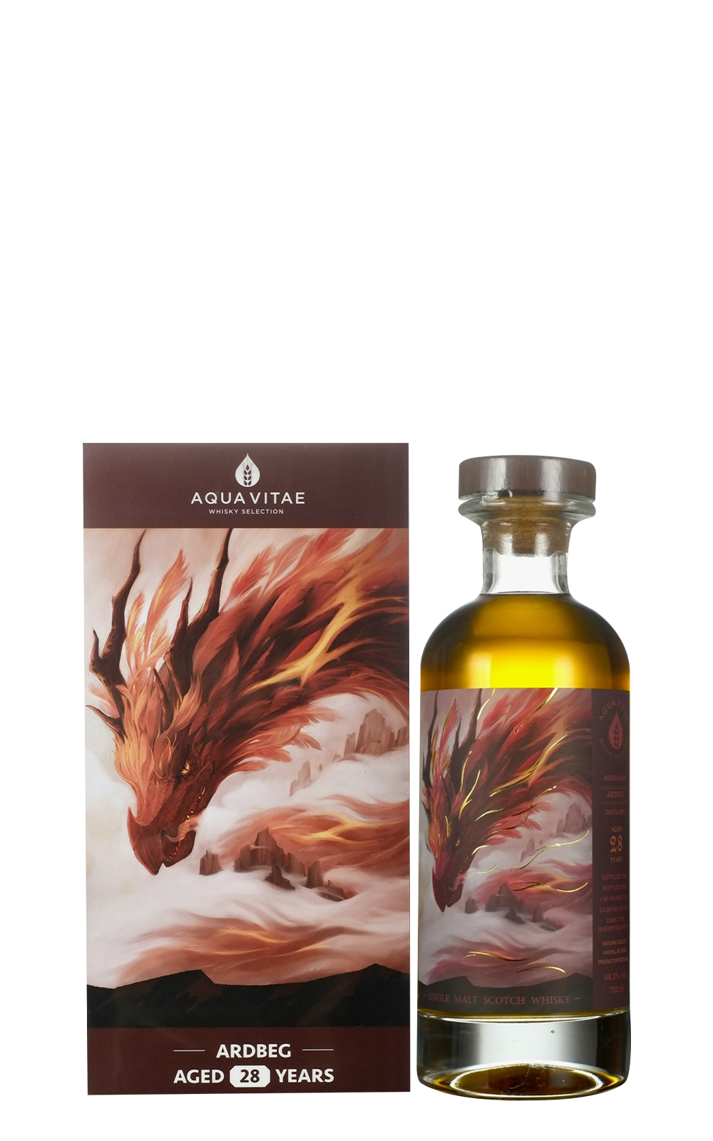 Aqua Vitae Whisky Selection Ardbeg 1995 Aged 28 Years Single Malt Scotch Whisky 生命之泉裝瓶廠 龍轉乾坤系列 赤龍 雅柏 1995 28年單一麥芽蘇格蘭威士忌