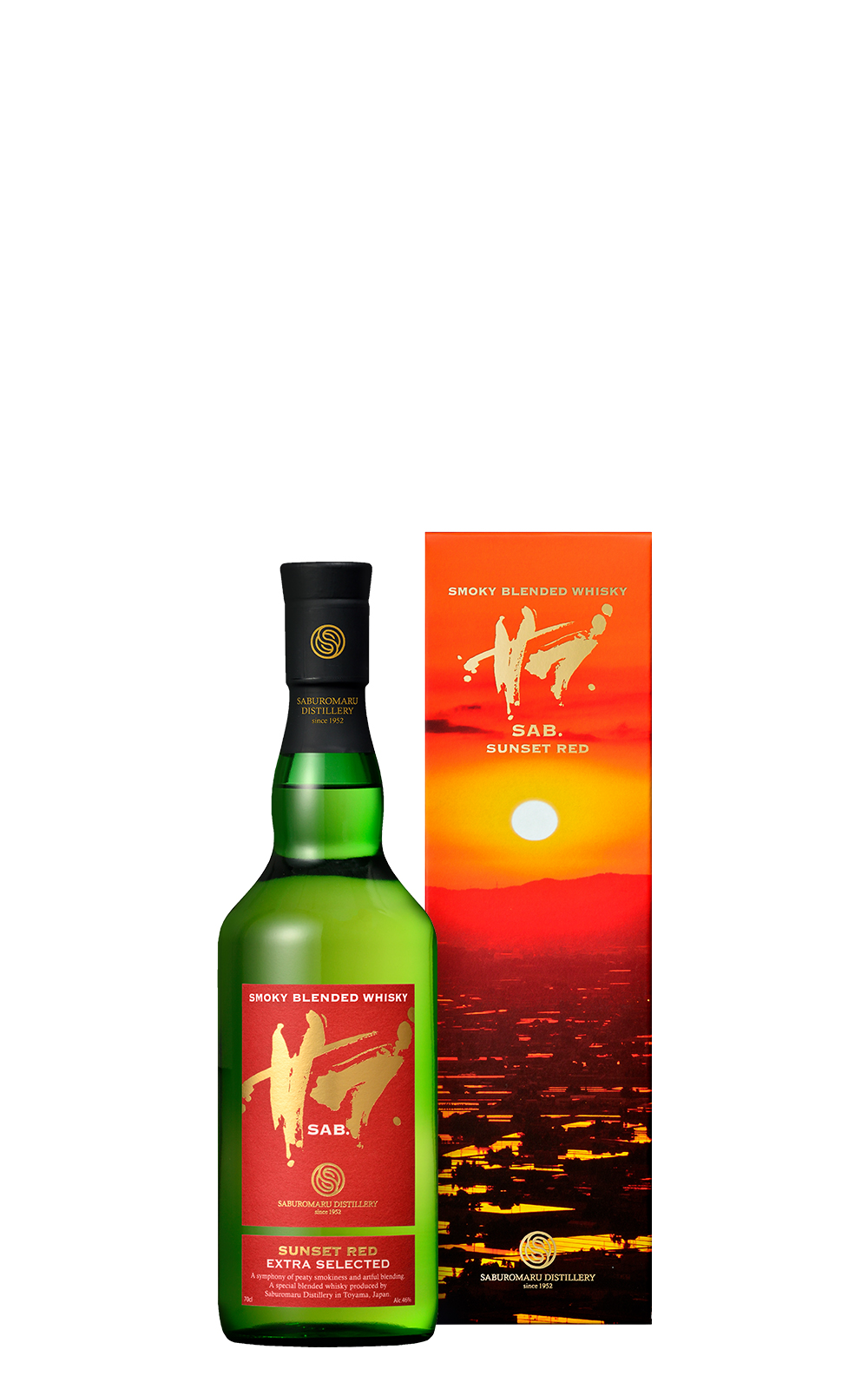 Saburomaru Distillery SAB Sunset Red Smoky Blended Whisky Set 700ml 1 200ml 1 三郎丸蒸餾廠 SAB 系列 才富紅標調和威士忌組 700ml 200ml各一瓶