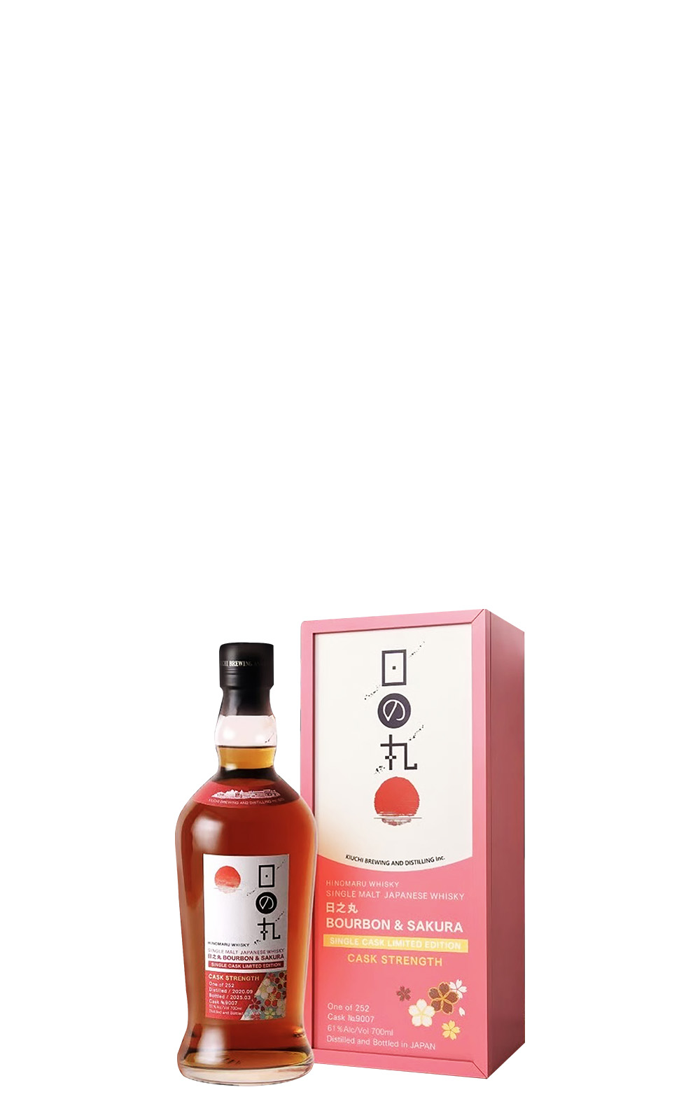 Hinomaru Whisky Single Cask Limited Edition Bourbon Sakura Cask Strength Single Malt Japanese Whisky 日之丸威士忌 極選雙重奏單桶 波本桶 櫻花木桶 單一麥芽日本威士忌原酒
