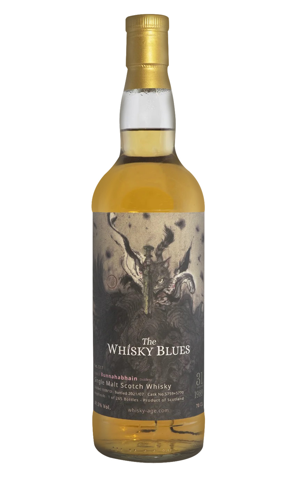 The Whisky Blues No 017 Bunnahabhain 1989 31 Years Old Single Malt Scotch Whisky 威士忌藍調 No 017 布納哈本 1989 31年單一麥芽蘇格蘭威士忌