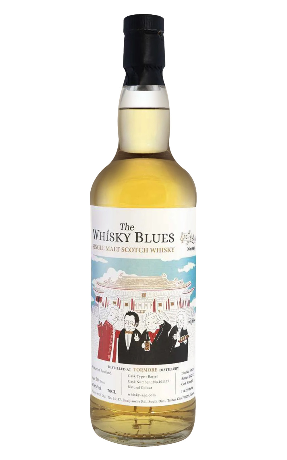 The Whisky Blues No 040 Tormore 1992 Aged 30 Years Single Malt Scotch Whisky 威士忌藍調 No 040 托摩 1992 30年單一麥芽蘇格蘭威士忌