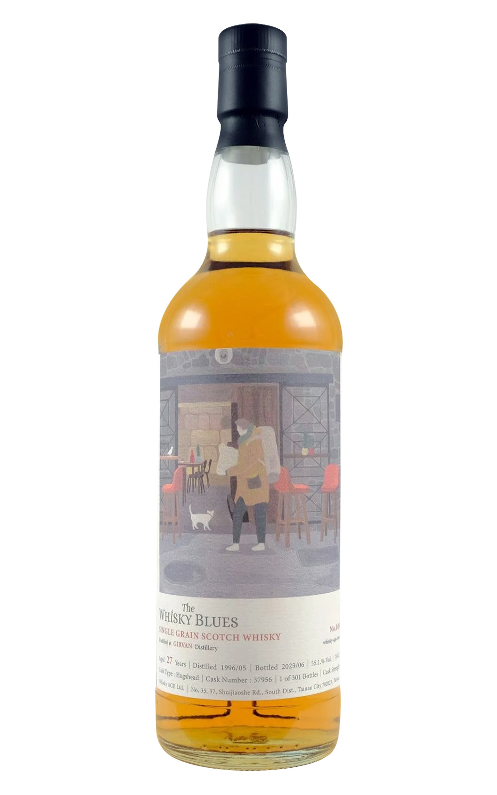 The Whisky Blues No 049 Girvan 1996 Aged 27 Years Single Grain Scotch Whisky 威士忌藍調 No 049 格文 1996 27年單一穀物蘇格蘭威士忌
