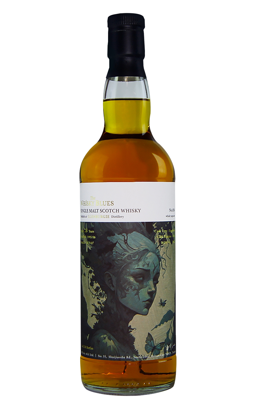 The Whisky Blues No 056 Glenburgie 1995 Aged 28 Years Single Malt Scotch Whisky 威士忌藍調 No 056 格蘭伯吉 1995 28年單一麥芽蘇格蘭威士忌