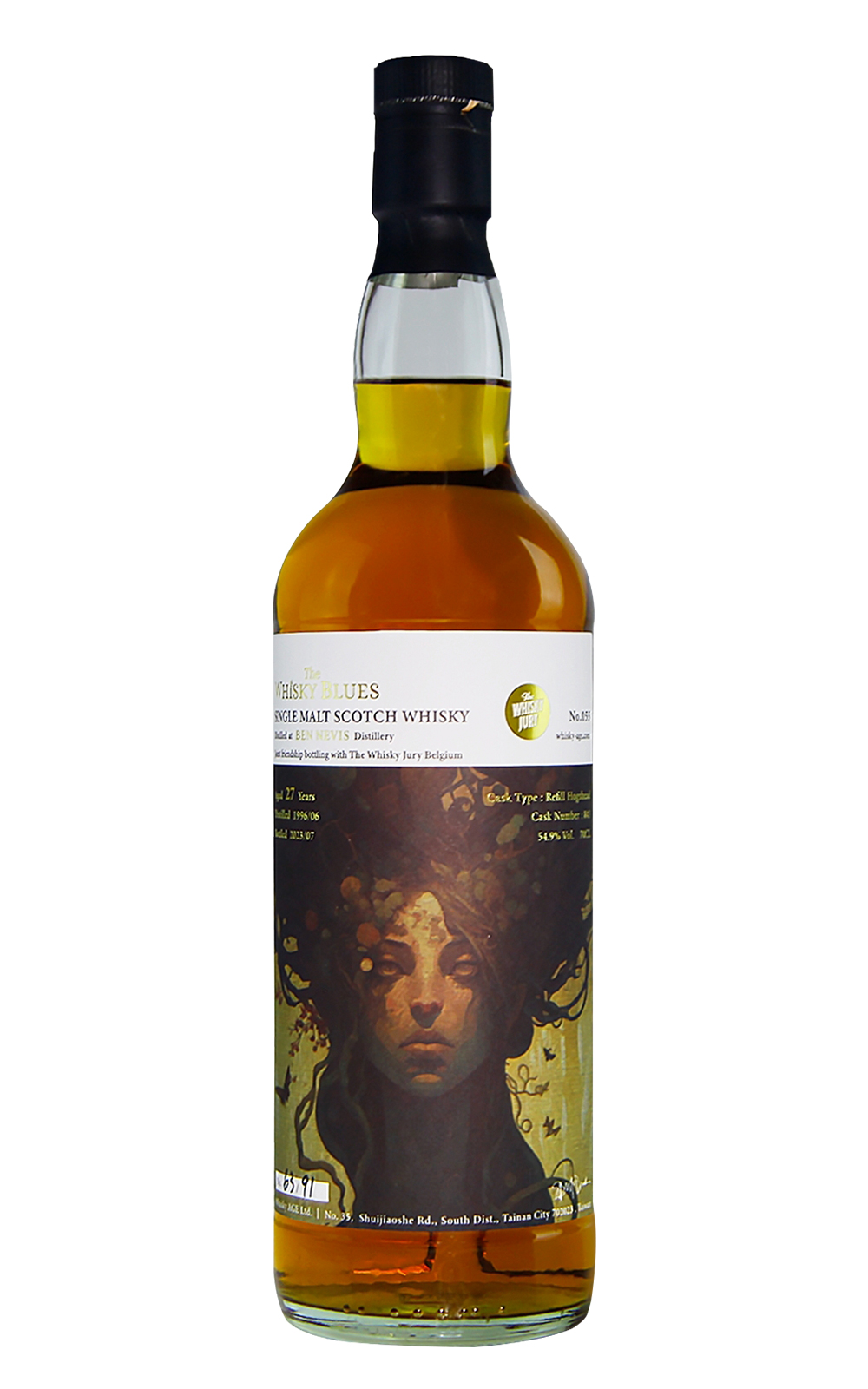 The Whisky Blues No 055 Ben Nevis 1996 Aged 27 Years Single Malt Scotch Whisky 威士忌藍調 No 055 班尼富 1996年 27年單一麥芽蘇格蘭威士忌