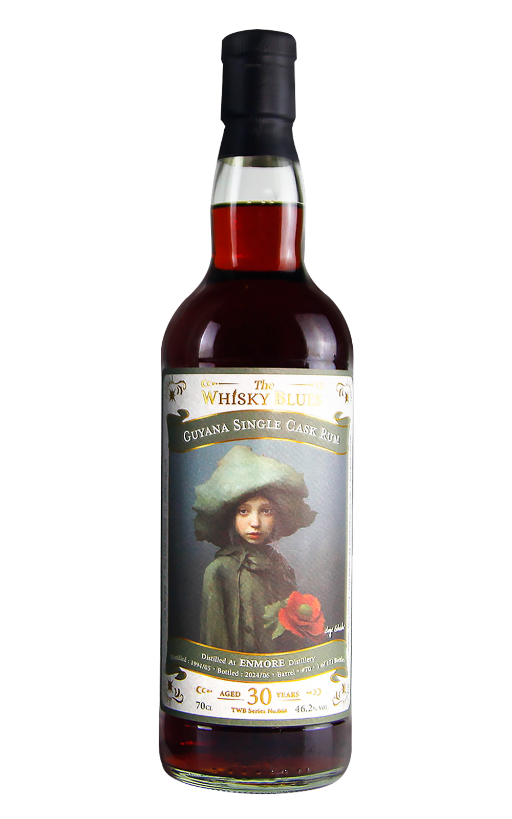 The Whisky Blues No 068 Enmore 1994 Aged 30 Years Guyana Single Cask Rum 威士忌藍調 No 068 恩莫爾 1994 30年蓋亞那單桶蘭姆酒