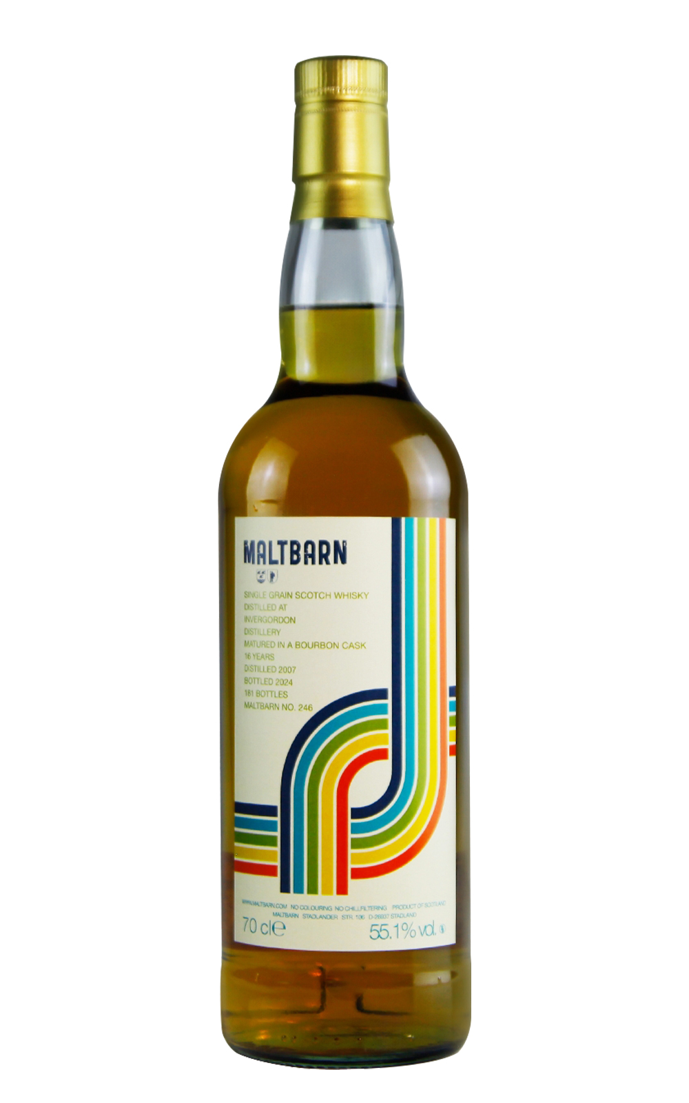 Maltbarn No 246 Invergordon 2007 16 Years Single Grain Scotch Whisky 麥芽穀倉 No 246 因弗高登 2007 16年單一穀物蘇格蘭威士忌