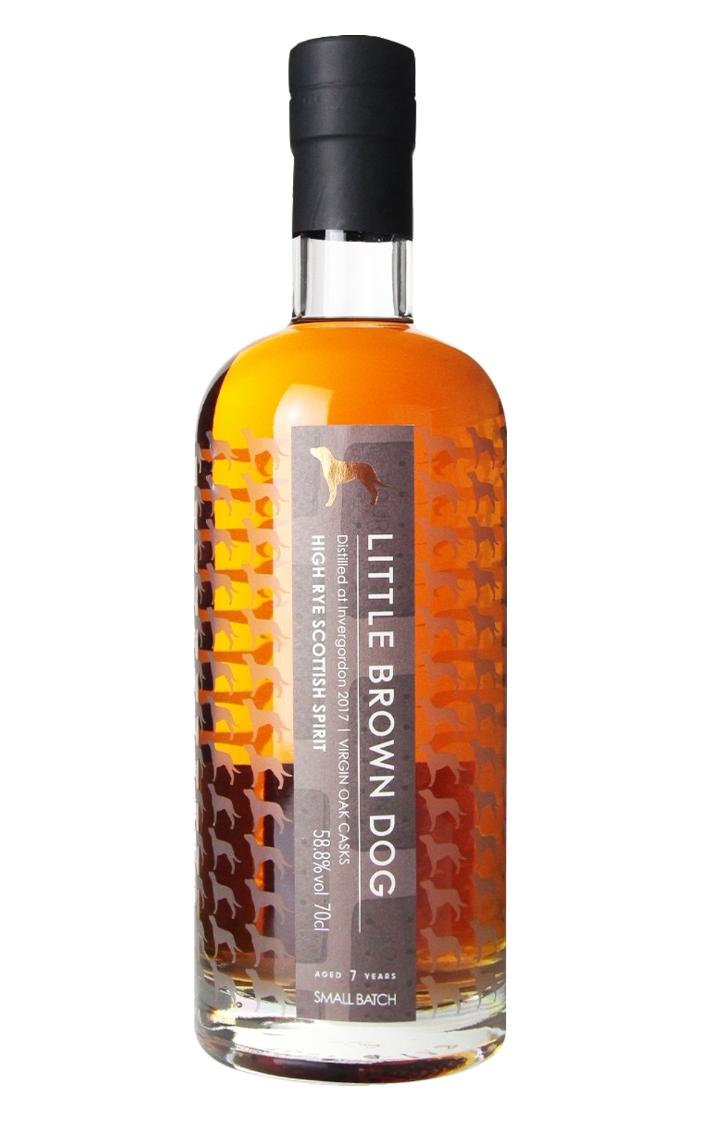 Little Brown Dog Spirits Small Batch Invergordon 2017 Virgin Oak Casks Aged 7 Years High Rye Scottish Spirit 小棕犬烈酒 小批次系列 因弗高登 2017 處女桶 7年 蘇格蘭高比例裸麥烈酒