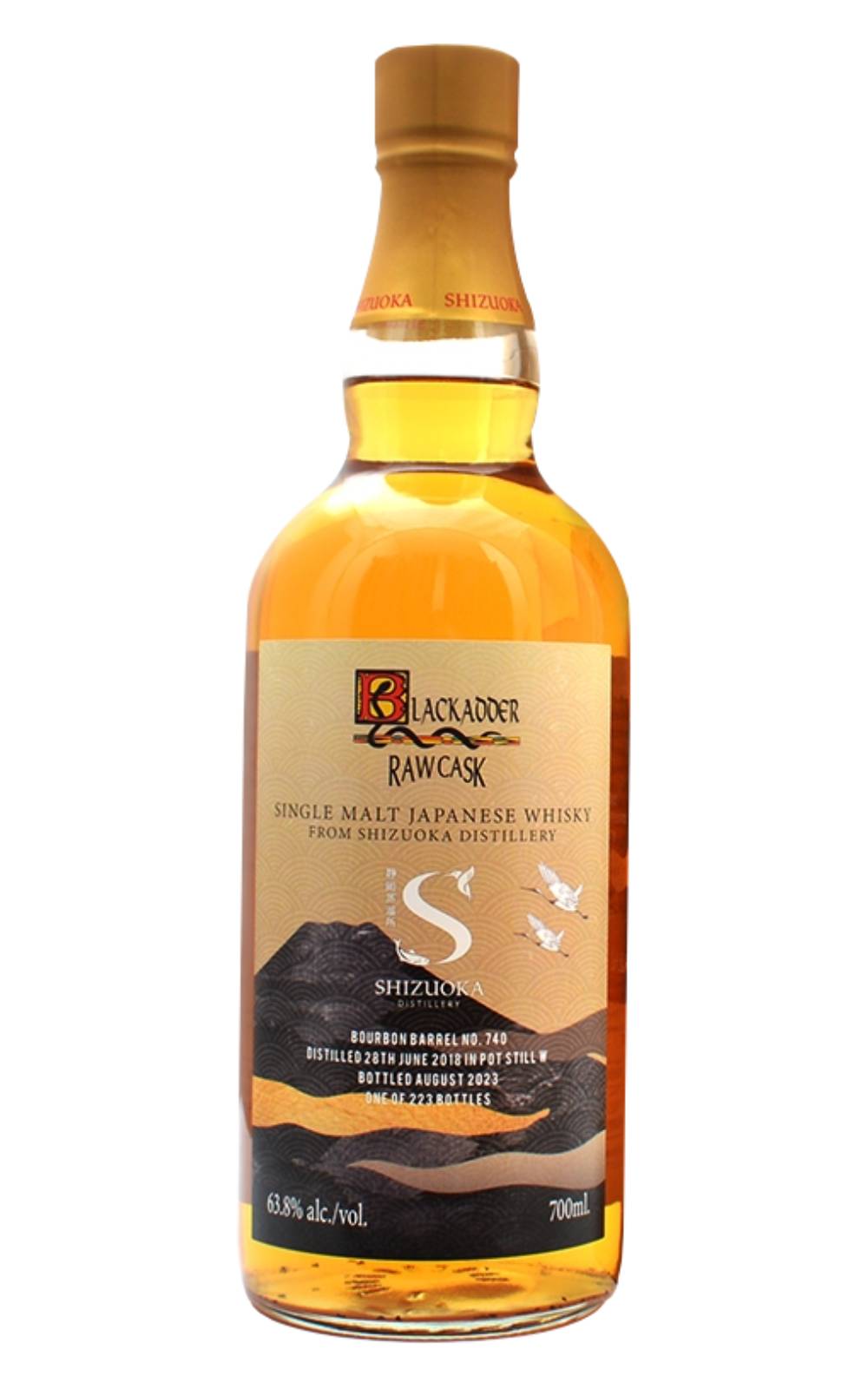 Blackadder Raw Cask Shizuoka 2018 740 Single Malt Japanese Whisky 黑蛇獨立裝瓶廠 原桶系列 靜岡 2018 740 單一麥芽日本威士忌