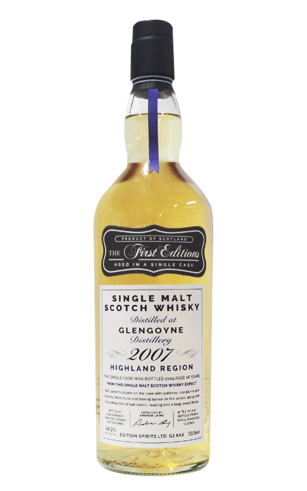 The First Editions Glengoyne 2007 Aged 16 Years Single Malt Scotch Whisky 首席獨立裝瓶廠 格蘭哥尼 2007 16年單一麥芽蘇格蘭威士忌