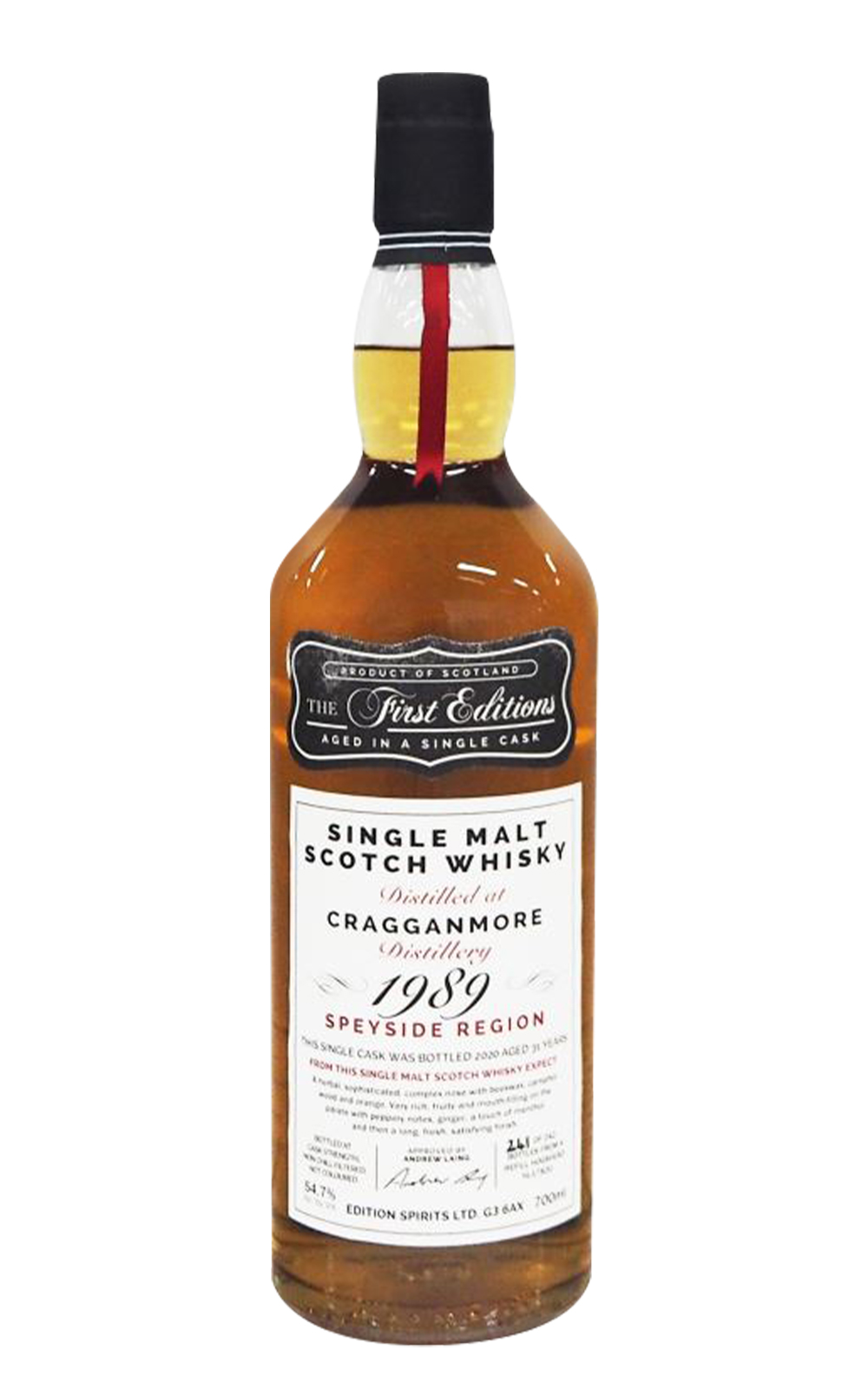 The First Editions Cragganmore 1989 Aged 31 Years Single Malt Scotch Whisky 首席獨立裝瓶廠 克拉格摩 1989 31年單一麥芽蘇格蘭威士忌