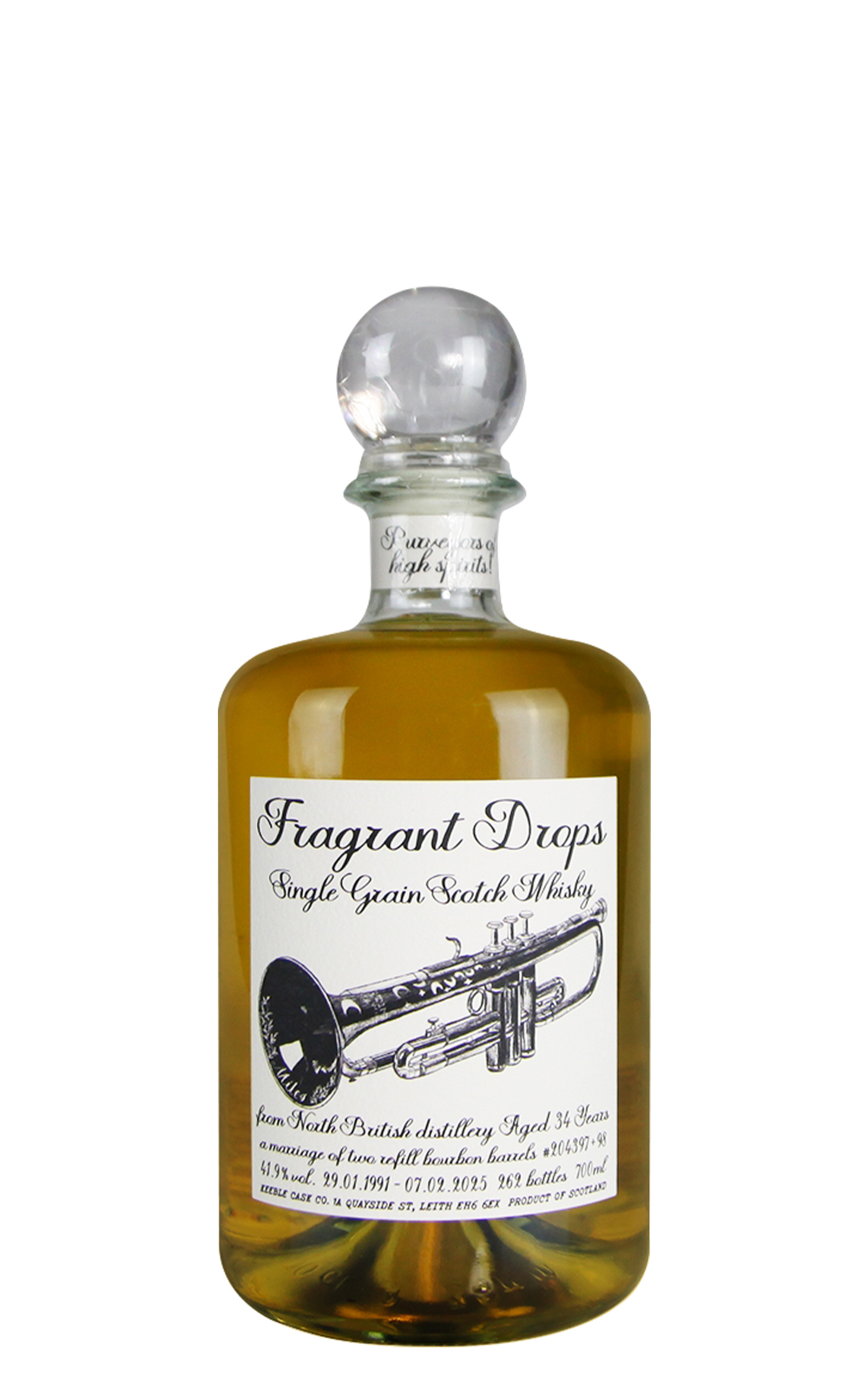 Fragrant Drops North British 1991 Aged 34 Years Single Grain Scotch Whisky 香滴獨立裝瓶廠 北星 1991 34年 單一穀物蘇格蘭威士忌