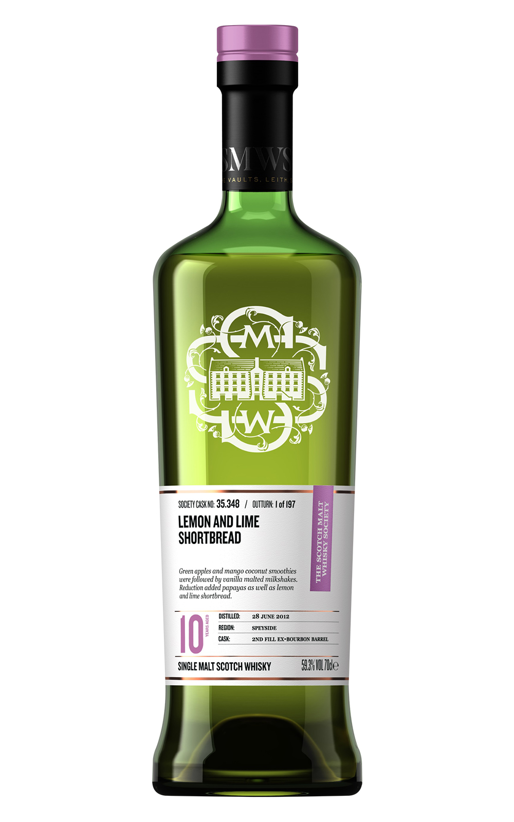 The Scotch Malt Whisky Society Lemon and Lime Shortbread 2012 35 348 Aged 10 Years Single Malt Scotch Whisky 蘇格蘭麥芽威士忌協會 檸檬萊姆酥餅 2012 35 348 10年 單一麥芽蘇格蘭威士忌