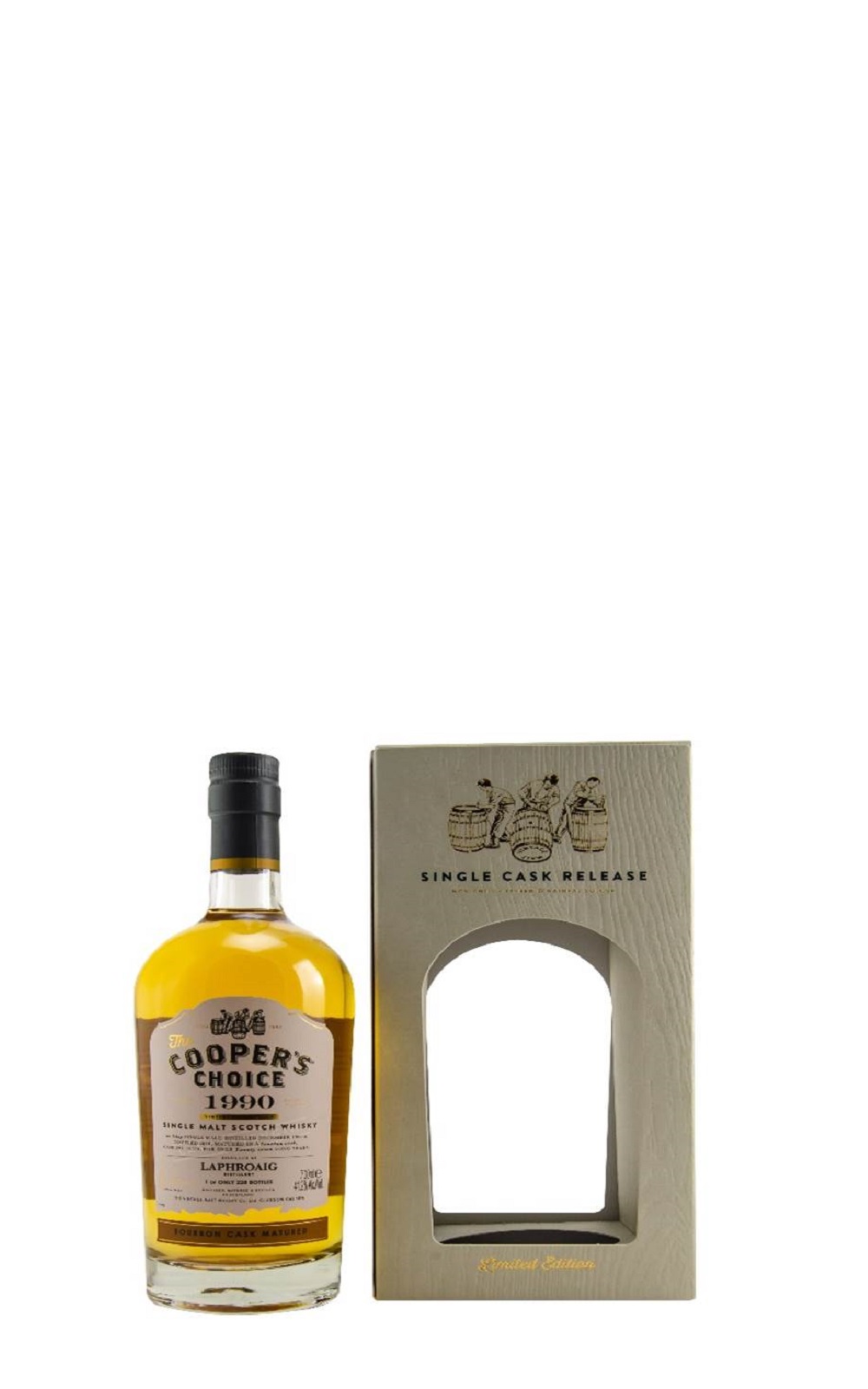 The Cooper s Choice Laphroaig 1990 Bourbon Cask Single Malt Scotch Whisky 酷選大師 拉弗格 1990 波本桶單一桶蘇格蘭威士忌