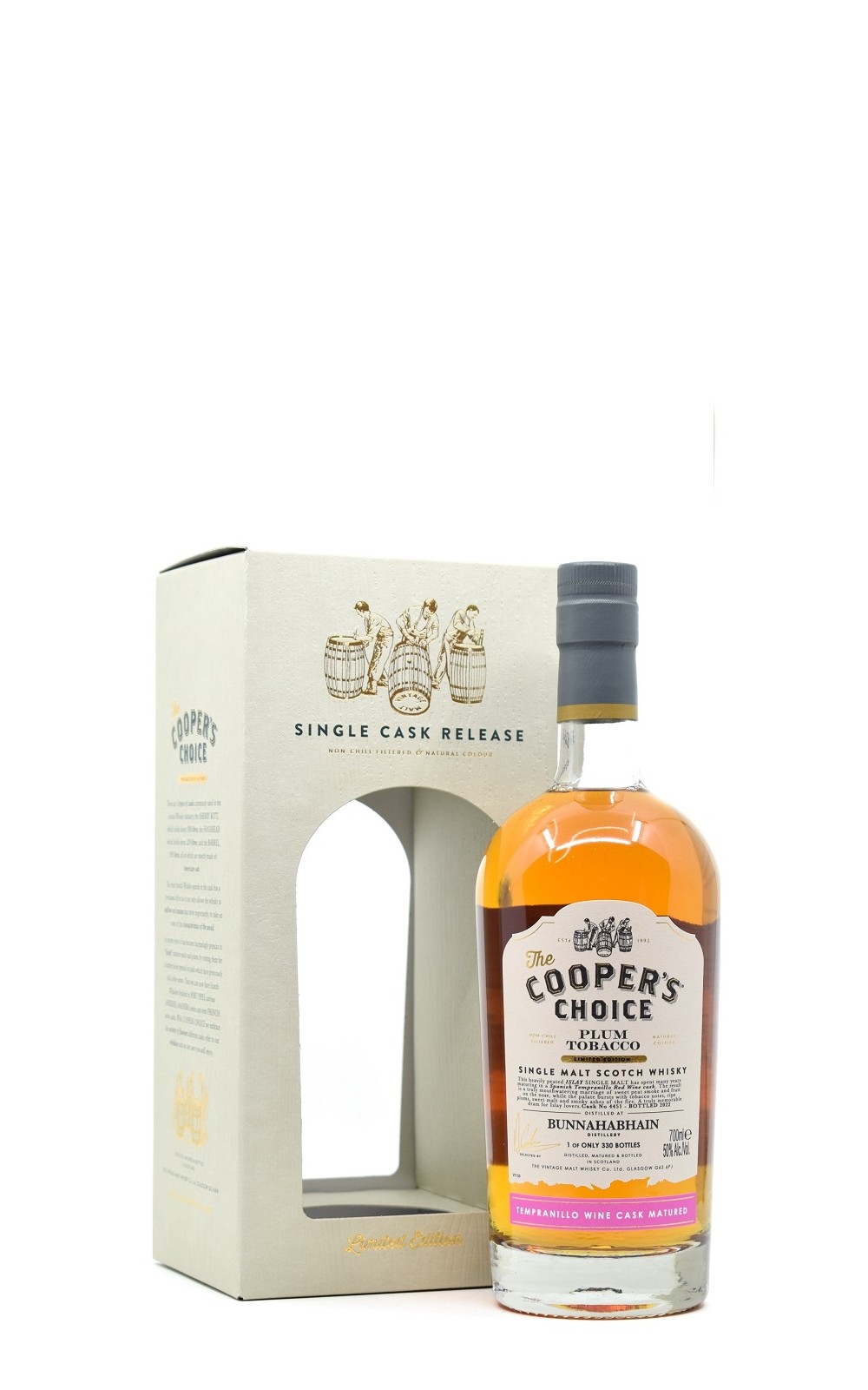 The Cooper s Choice Bunnahabhain 4451 Tempranillo Wine Cask Matured Single Malt Scotch Whisky 酷選大師 布納哈本 田帕尼優紅酒桶 單一麥芽蘇格蘭威士忌