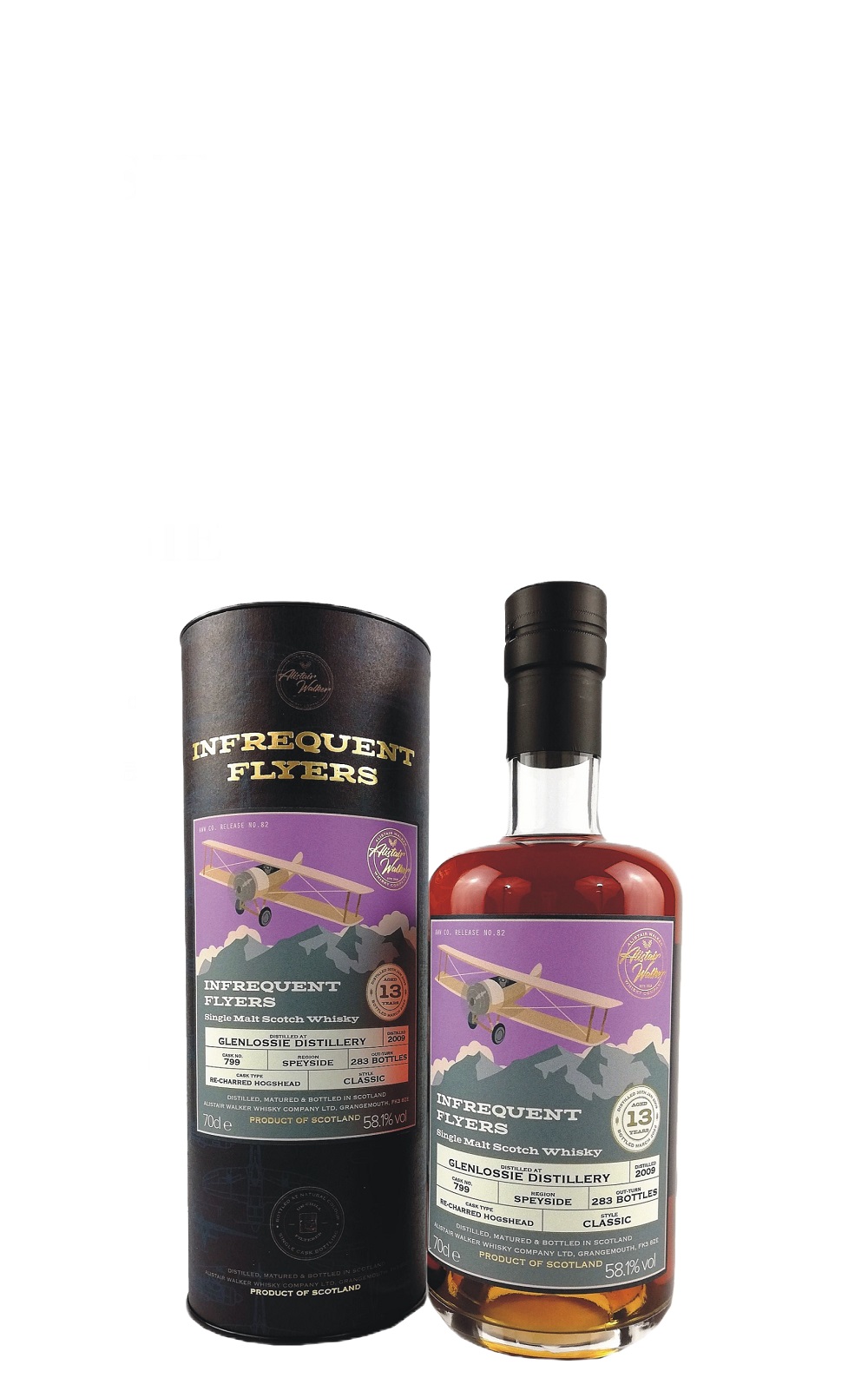 Alistair Walker Whisky The Infrequent Flyer Glenlossie 2009 Re Charred Hogshead 799 Single Malt Scotch Whisky 亞力斯岱 沃克威士忌 The Infrequent Flyer 格蘭洛斯 2009 單一麥芽蘇格蘭威士忌
