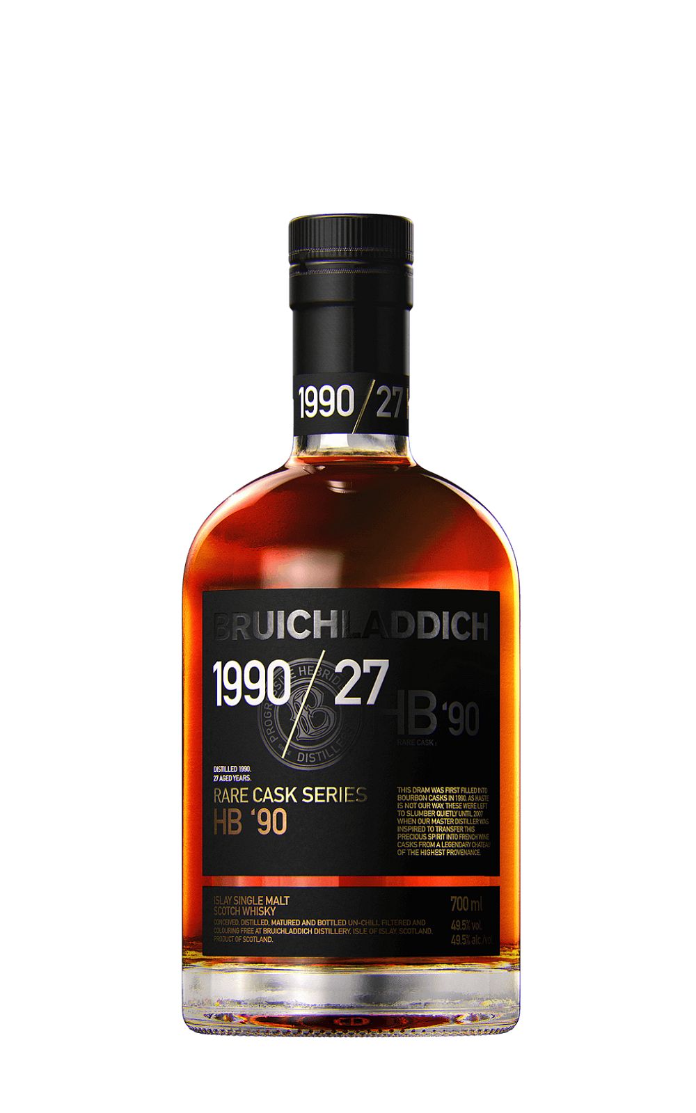 Bruichladdich Distillery Rare Cask Series HB 1990 27 Islay Single Malt Scotch Whisky 布萊迪蒸餾廠 古稀系列 1990 27 HB桶 艾雷島單一麥芽蘇格蘭威士忌