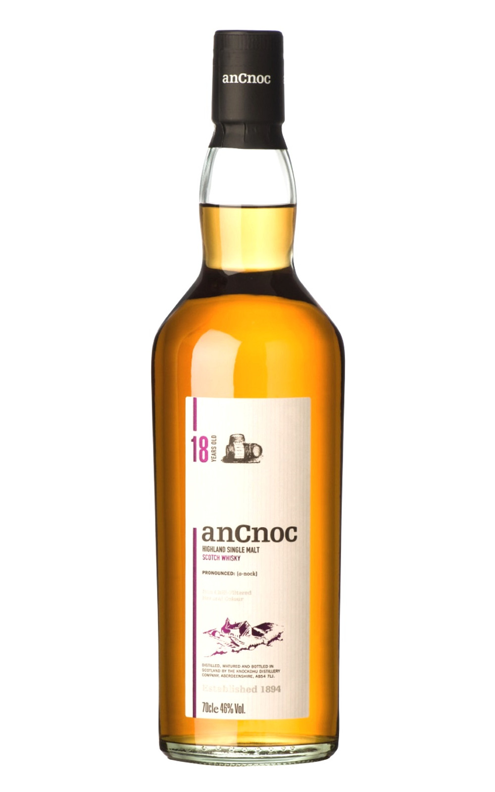 anCnoc 18 Years Old Highland Single Malt Scotch Whisky 安努克威士忌 18年 高地單一麥芽蘇格蘭威士忌