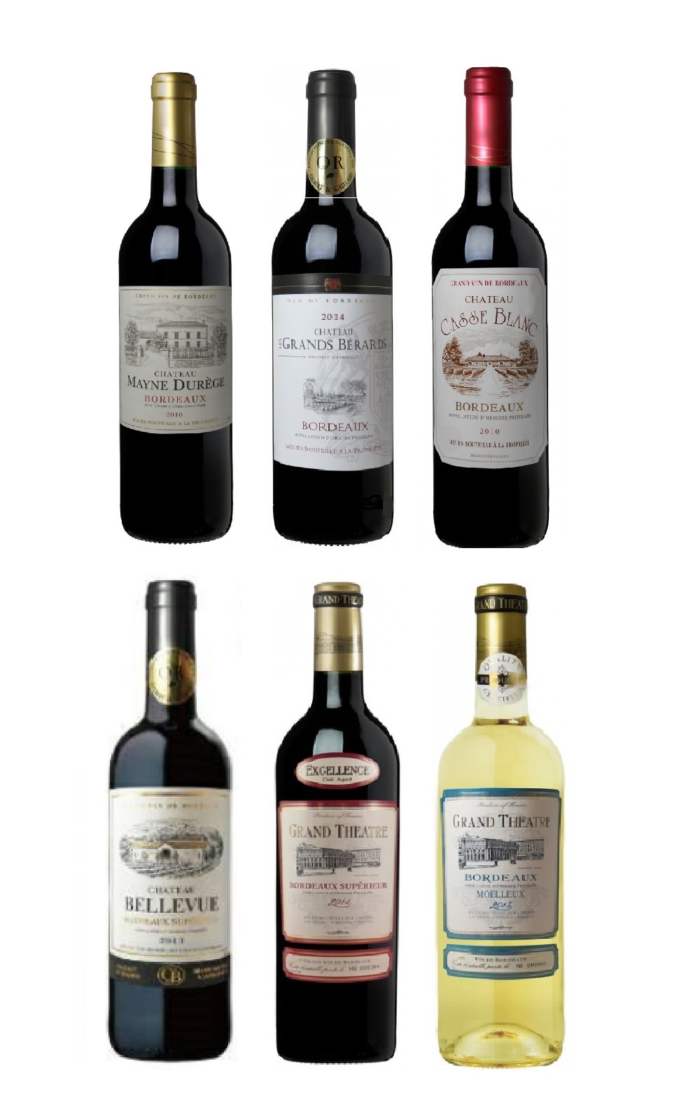 Chateau Bellevue Bordeaux 6 Bottle Set With All in One Glass 750ml 6 2014 貝樂芙堡 金牌獎 波爾多葡萄酒六瓶組 750ml 6 附 All in One 酒杯