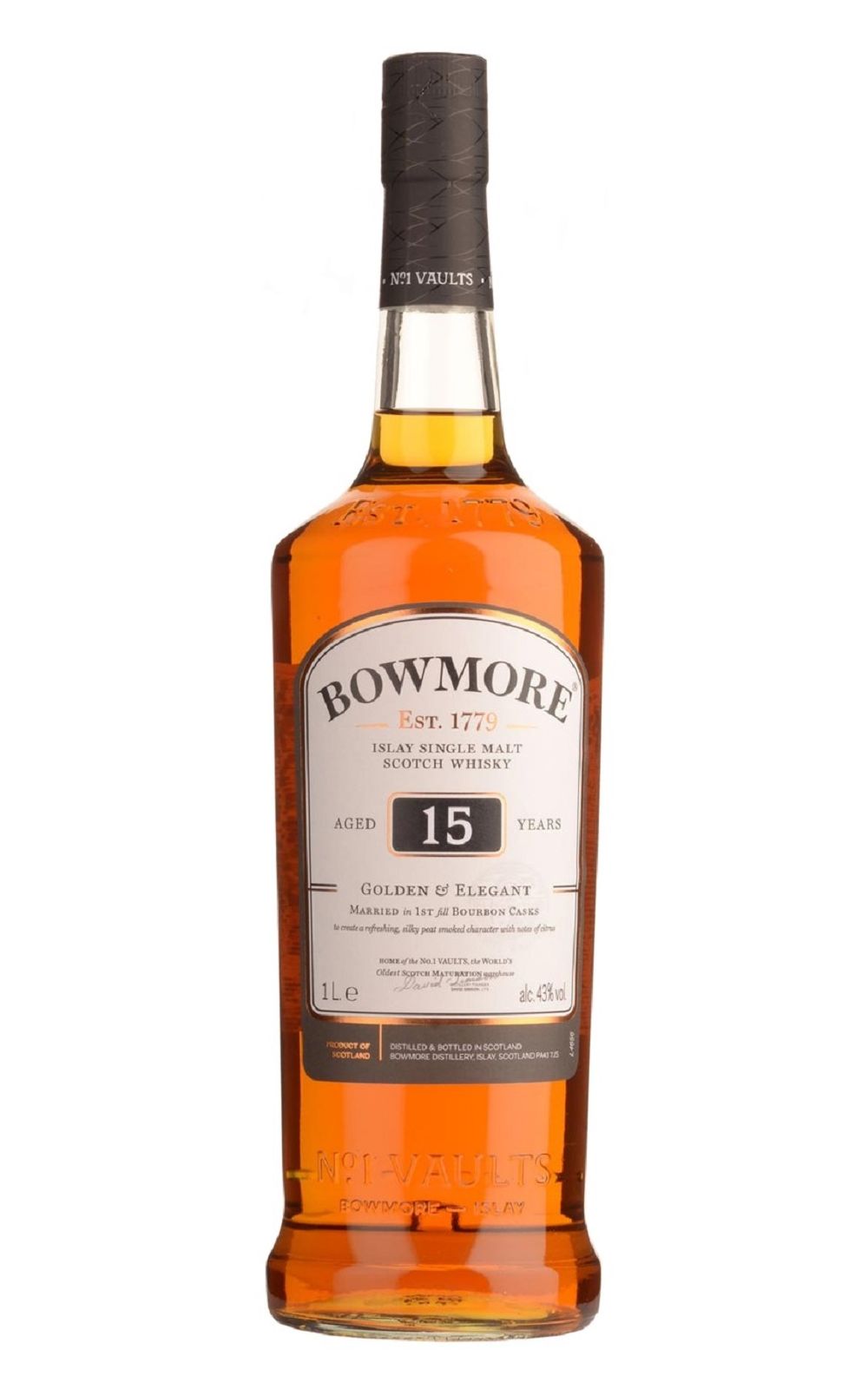 Bowmore Aged 15 Years Golden Elegant Single Malt Scotch Whisky 波摩蒸餾廠 15年金色優雅 單一麥芽蘇格蘭威士忌