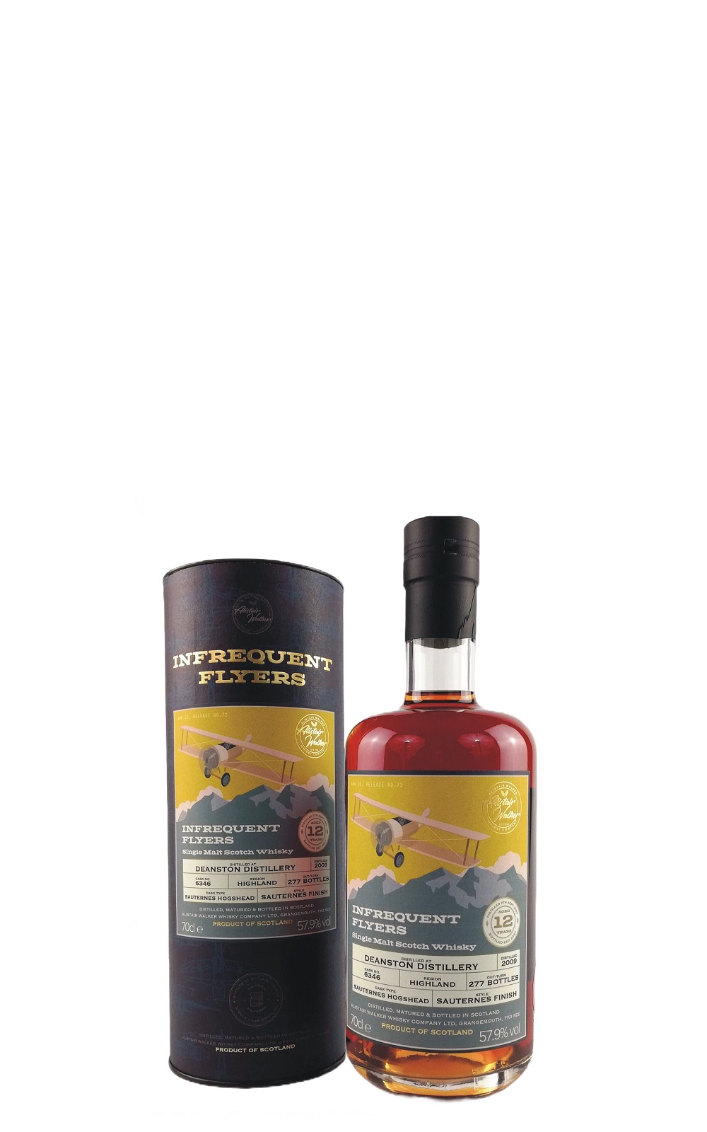 Alistair Walker Whisky The Infrequent Flyer Deanston 2009 Single Malt Scotch Whisky 亞力斯岱 沃克威士忌 The Infrequent Flyer 汀士頓 2009 單一麥芽蘇格蘭威士忌