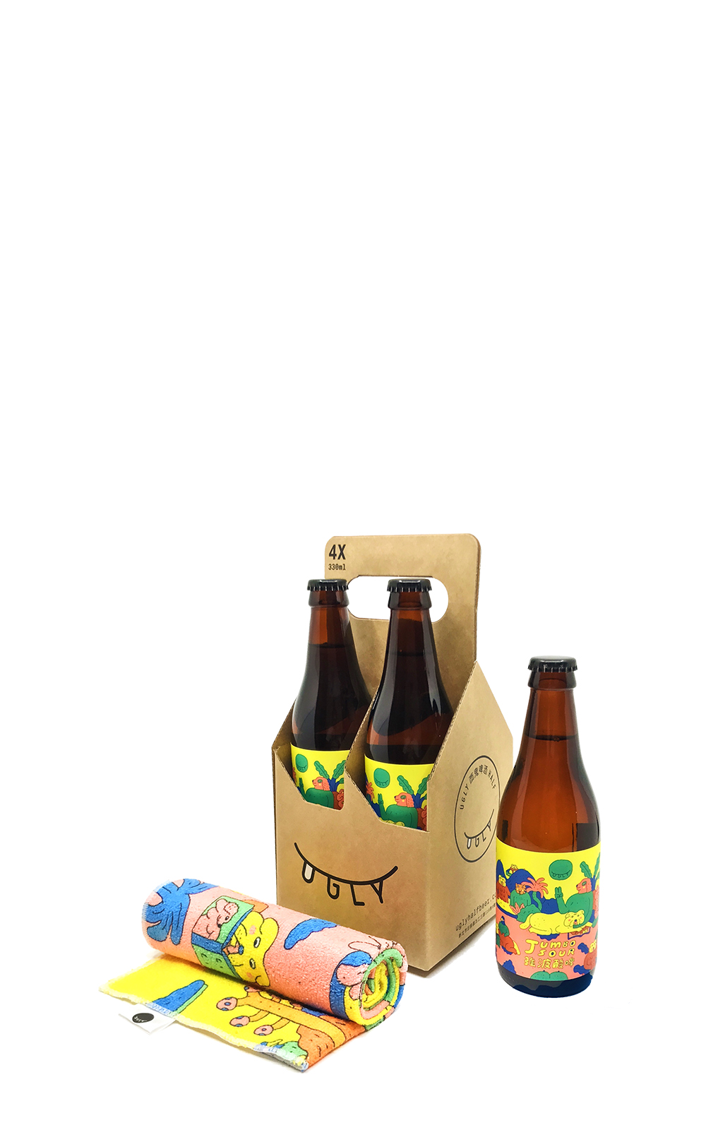 UGLY HALF BEER Jumbo His Towel 酉鬼啤酒 強波與牠的澡巾 酸啤公益商品組