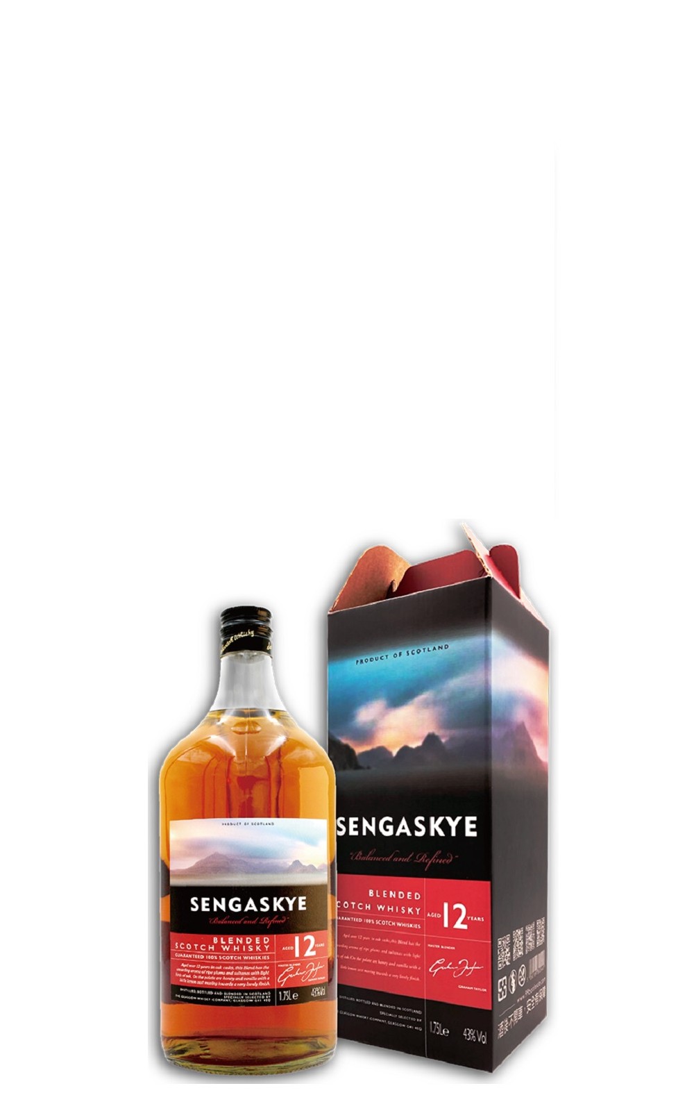 Glasgow Whisky SENGASKYE Aged 12 Years Blended Scotch Whisky 手提禮盒裝 格拉斯哥威士忌獨立裝瓶廠 聖愛德12年蘇格蘭調和威士忌 手提禮盒裝