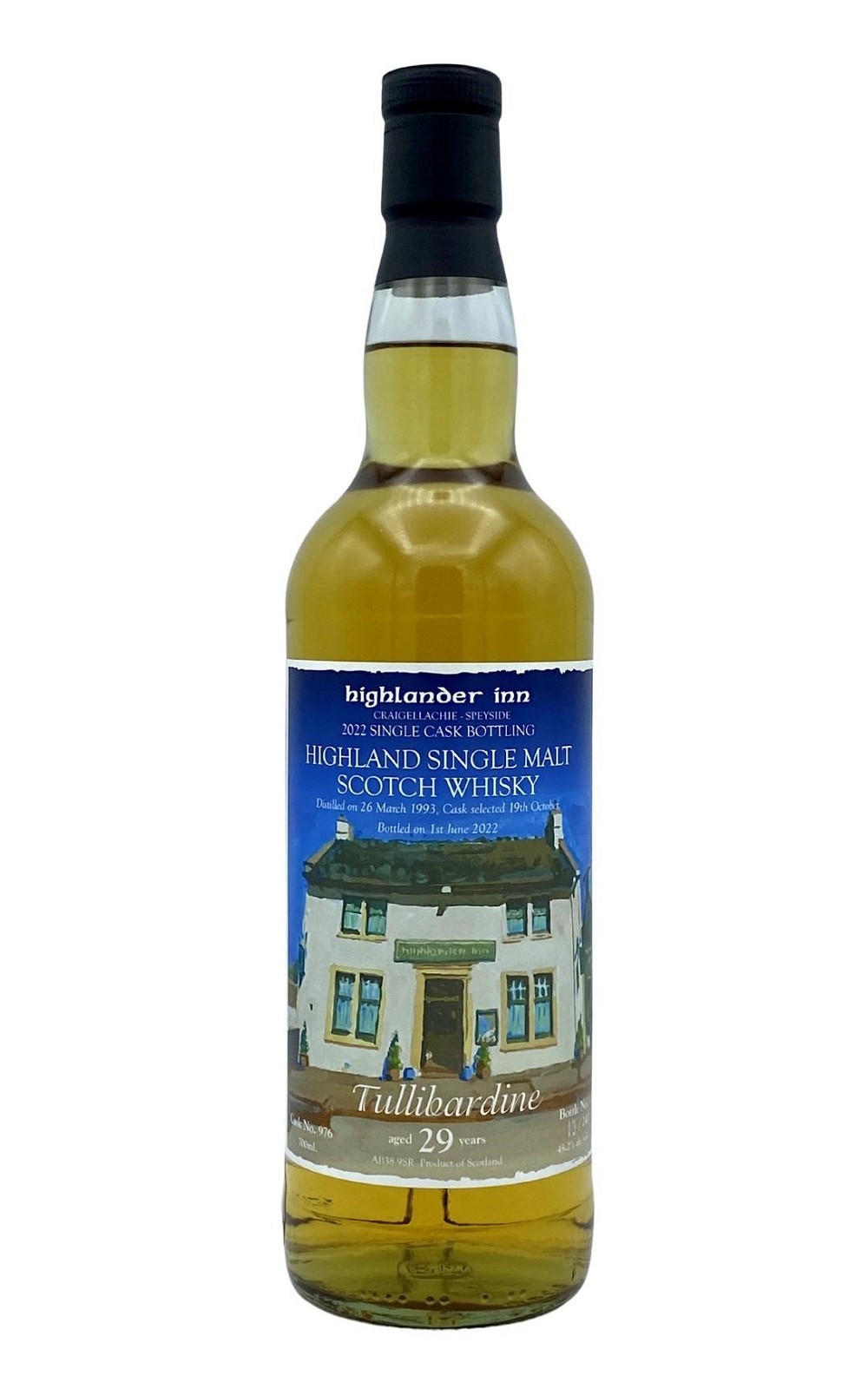 Highlander Inn 損標品 Tullibardine 1993 Single Cask 29 Years Highland Single Malt Scotch Whisky 高地人小酒館 損標品 督伯汀1993 29年高地單一麥芽蘇格蘭威士忌