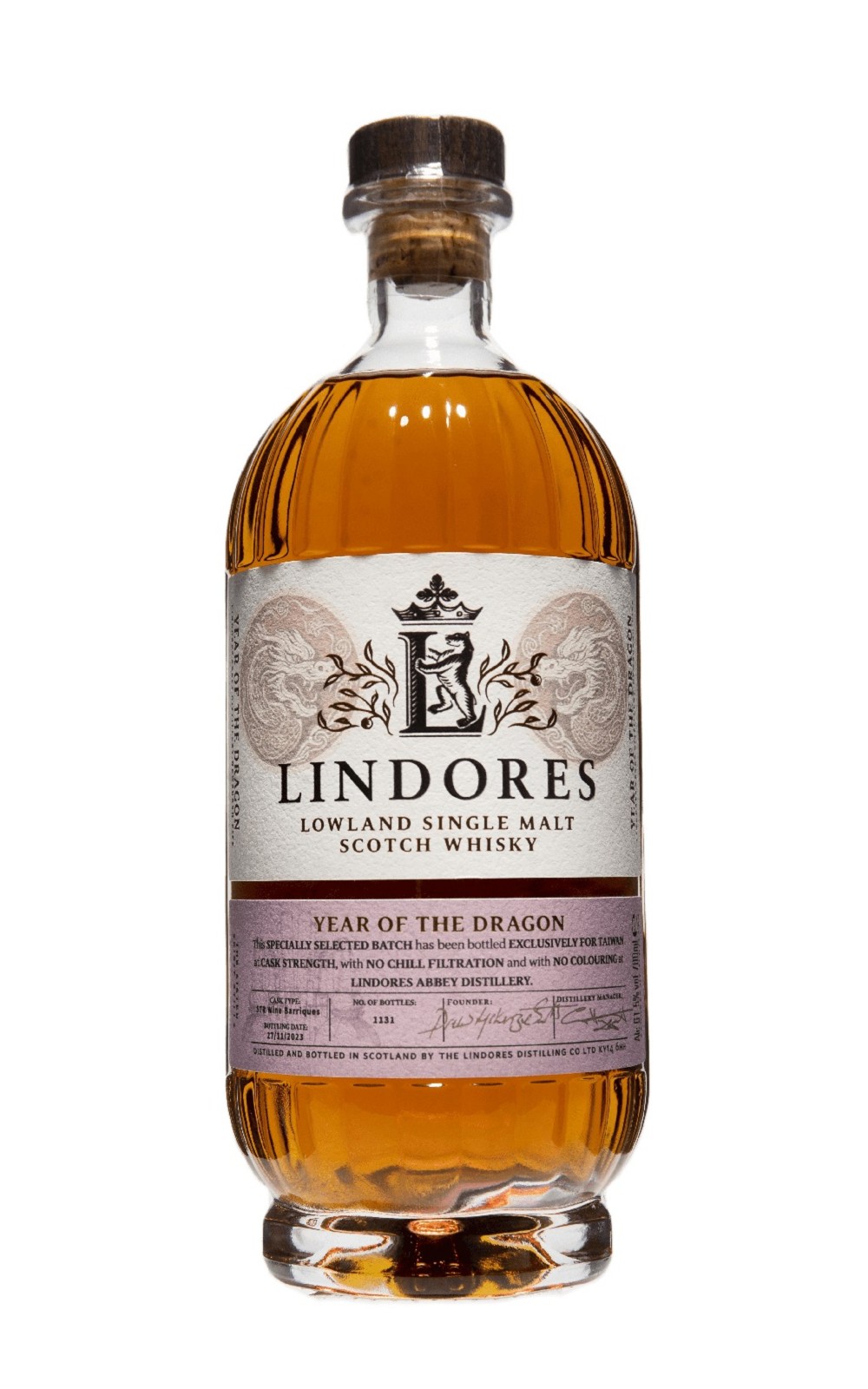 Lindores Abbey Distillery Year of The Dragon STR Wine Barrique Lowland Single Malt Scotch Whisky 林多修道院蒸餾廠 龍飛 低地 單一麥芽蘇格蘭威士忌