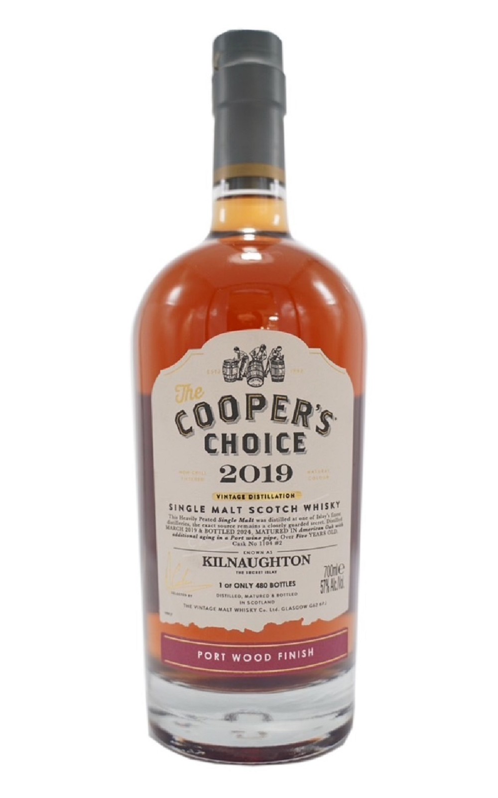 The Cooper s Choice Kilnaughton 2019 1104 2 Port Wood Finish Single Malt Scotch Whisky 酷選大師 齊南頓 2019 1104 2 波特桶 單一麥芽蘇格蘭威士忌