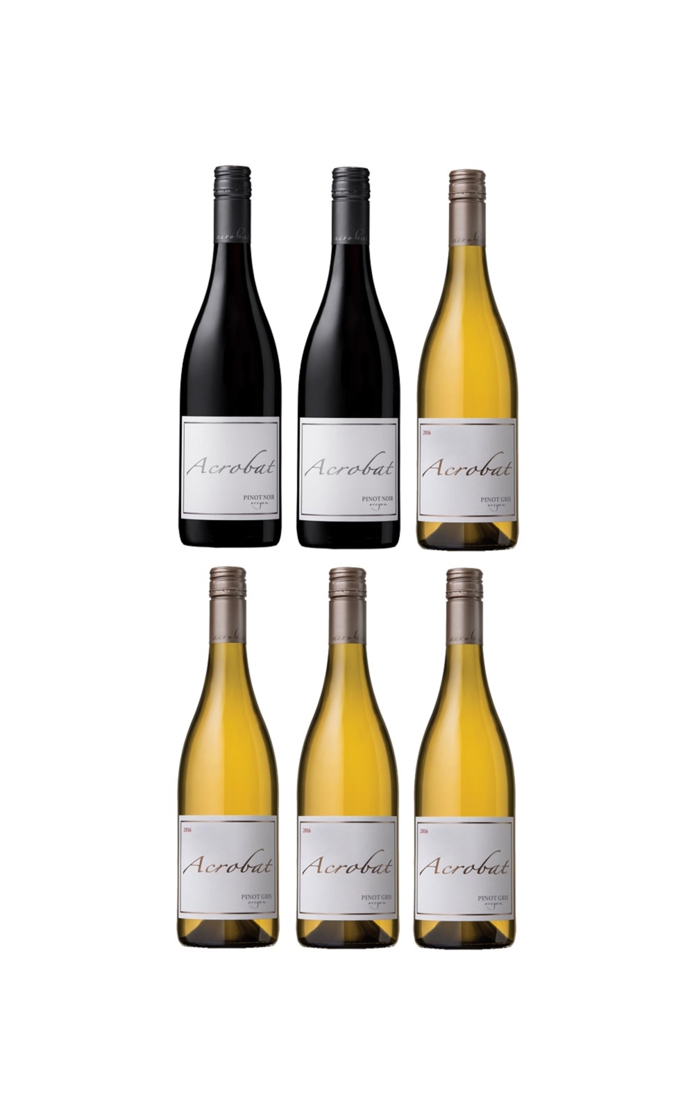 Acrobat Pinot Noir Pinot Gris 6 Bottle Set 750ml 6 NV 亞克貝酒莊 黑皮諾紅酒 灰皮諾白酒六瓶組 750ml 6