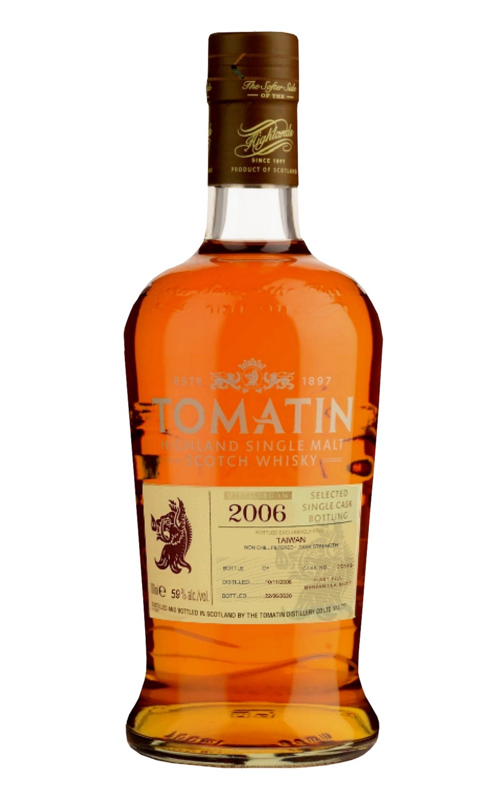 Tomatin Distillery 2006 Selected Single Cask Bottling Highland Single Malt Scotch Whisky 湯瑪町酒廠 2006年雪莉原酒桶 單一麥芽蘇格蘭威士忌