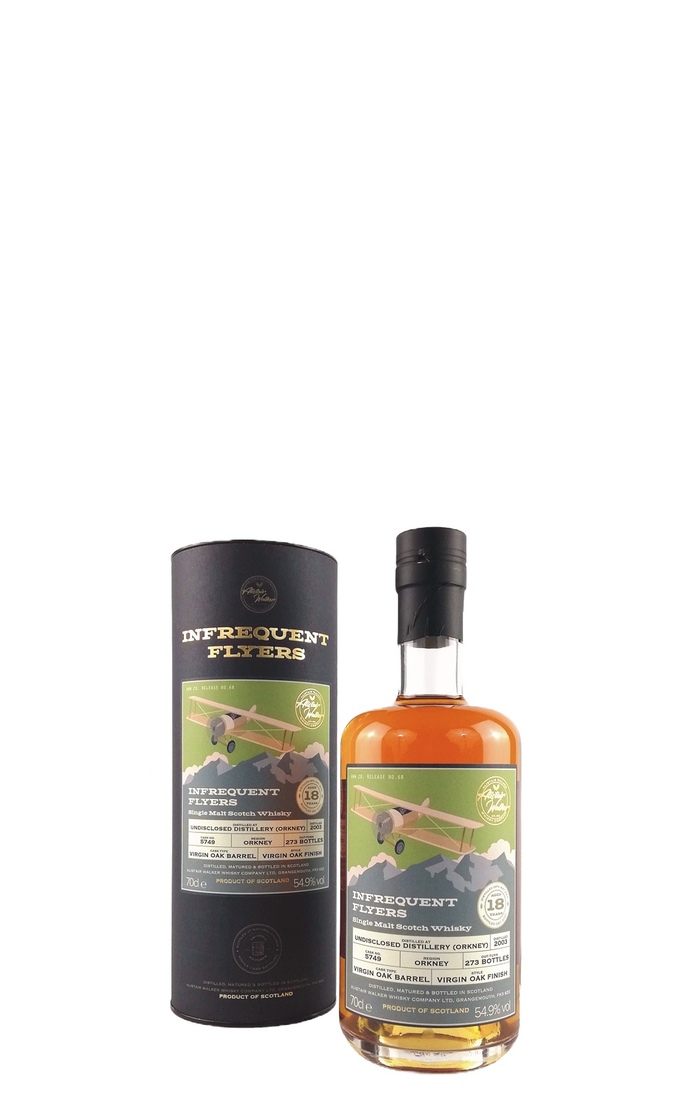 Alistair Walker Whisky The Infrequent Flyer Undisclosed Orkney 2003 Single Malt Scotch Whisky 亞力斯岱 沃克威士忌 The Infrequent Flyer 神秘島嶼 2003 單一麥芽蘇格蘭威士忌