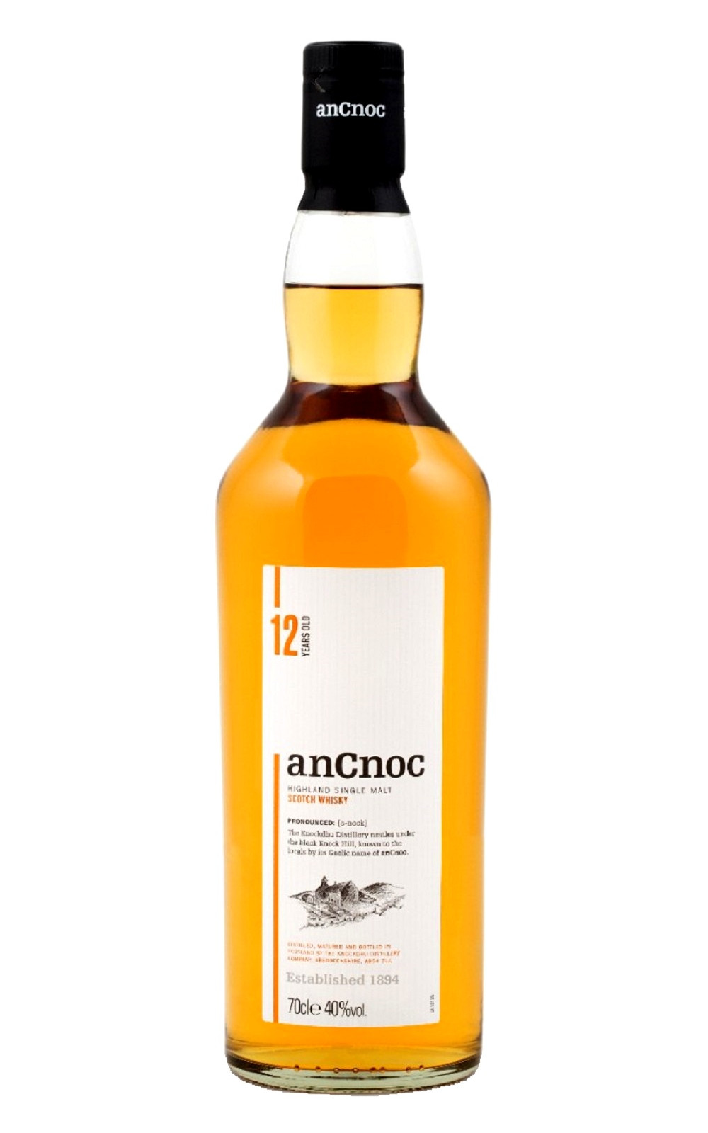 anCnoc 12 Years Old Highland Single Malt Scotch Whisky 安努克威士忌 12年 高地單一麥芽蘇格蘭威士忌