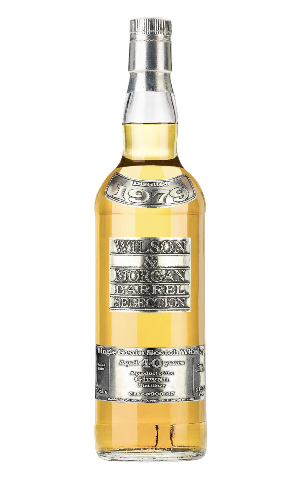 Wilson Morgan Barrel Selection Girvan 1979 Aged 40 Years Old Cask Strength Single Grain Scotch Whisky 威爾森 x 摩根獨立裝瓶廠 雅蒂文 1979 40年 單一穀物蘇格蘭威士忌原酒