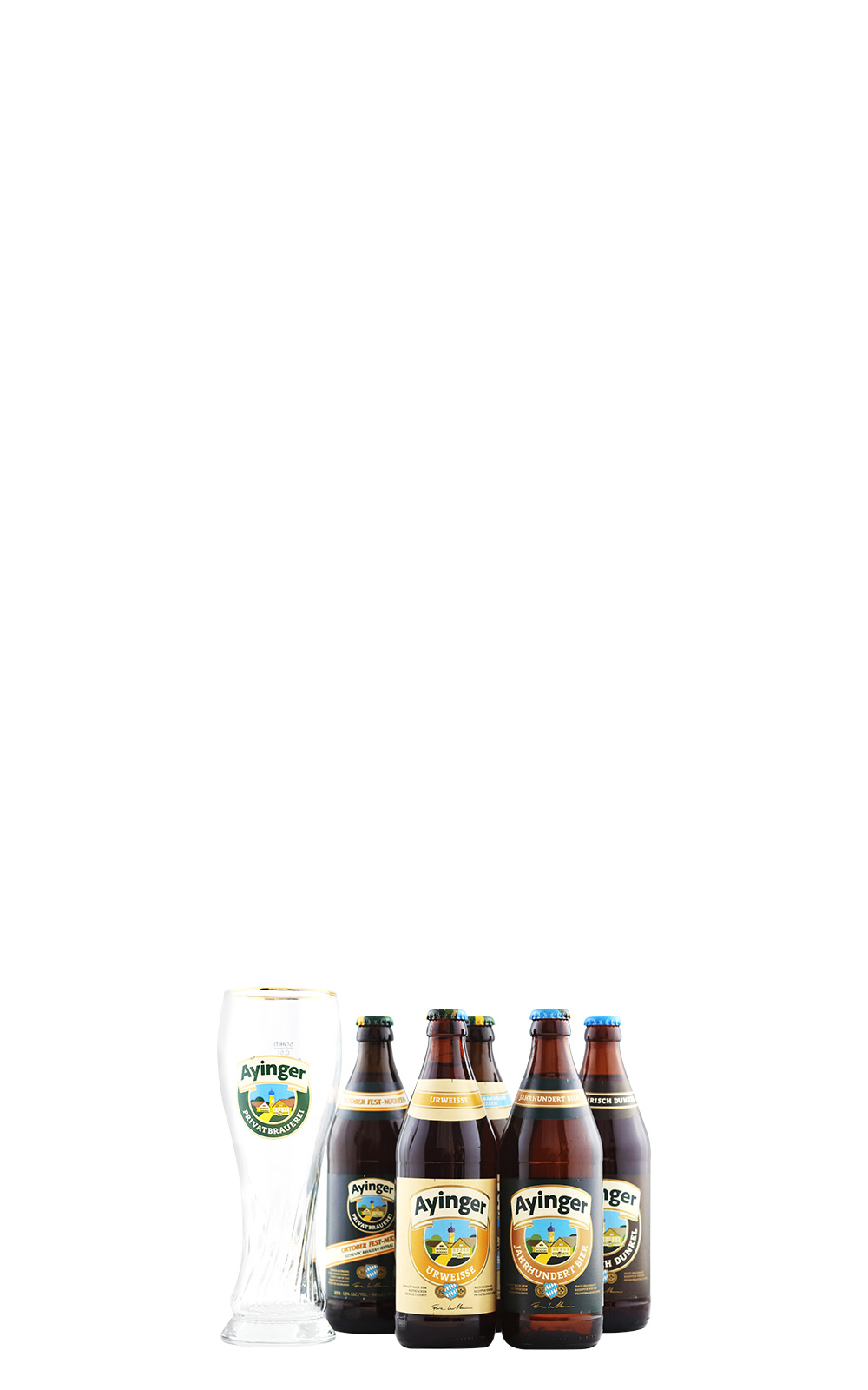 Brauerei Ayinger 5 Bottle Set With One Glass 艾英格啤酒廠 5瓶組 附原廠紀念專用杯一個