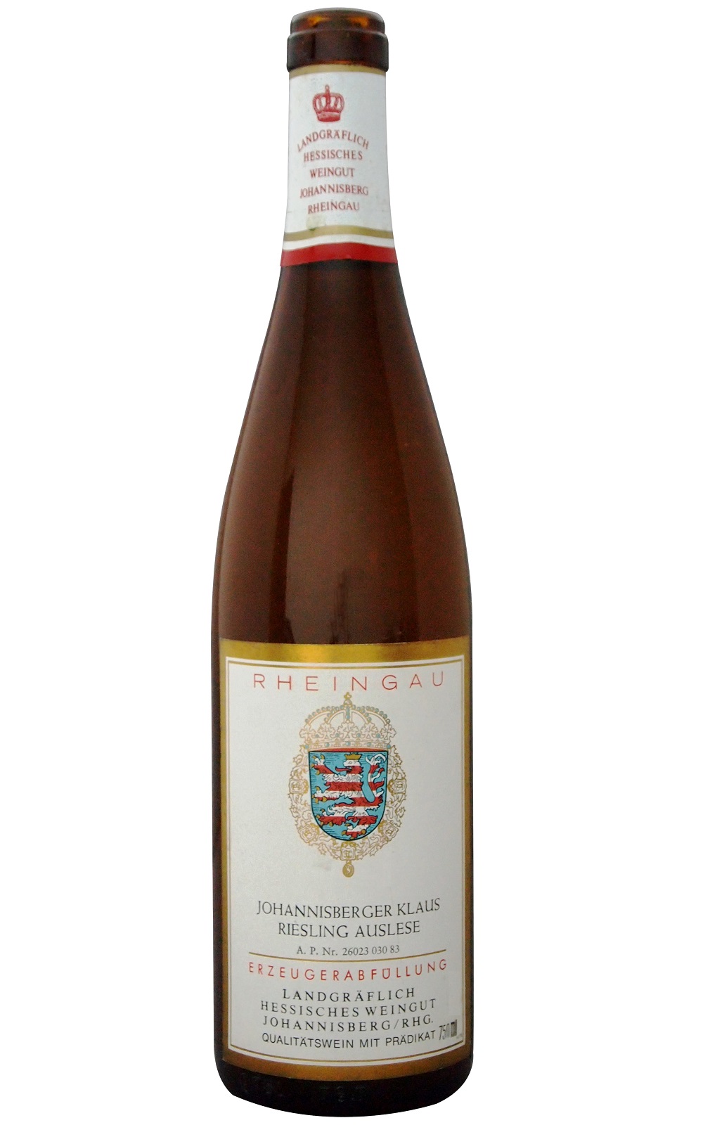 Prinz von Hessen Johannisberger Klaus Riesling Auslese 1982 黑森王子酒莊 克勞斯一級園精選晚摘麗絲玲白酒