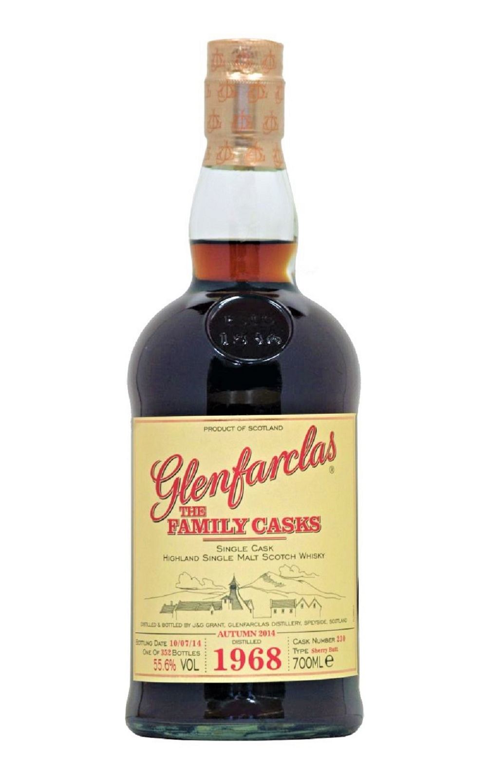 Glenfarclas The Family Cask 1968 535 Highland Single Malt Scotch Whisky 格蘭花格蒸餾廠 1968 家族桶 高地單一麥芽蘇格蘭威士忌