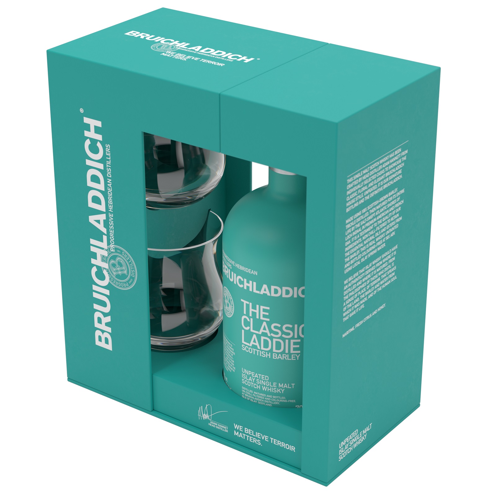 Bruichladdich Distillery-"The Classic Laddie" Unpeated Islay Single Malt Scotch Whisky (Gift Set Wit