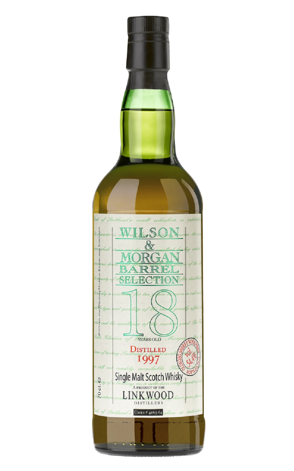 Wilson Morgan Barrel Selection Linkwood 1997 18 Years Old Oloroso Sherry Wood Finish Single Malt Scotch Whisky 威爾森 x 摩根獨立裝瓶廠 林肯伍德 1997 18年 歐羅洛梭桶 單一麥芽蘇格蘭威士忌