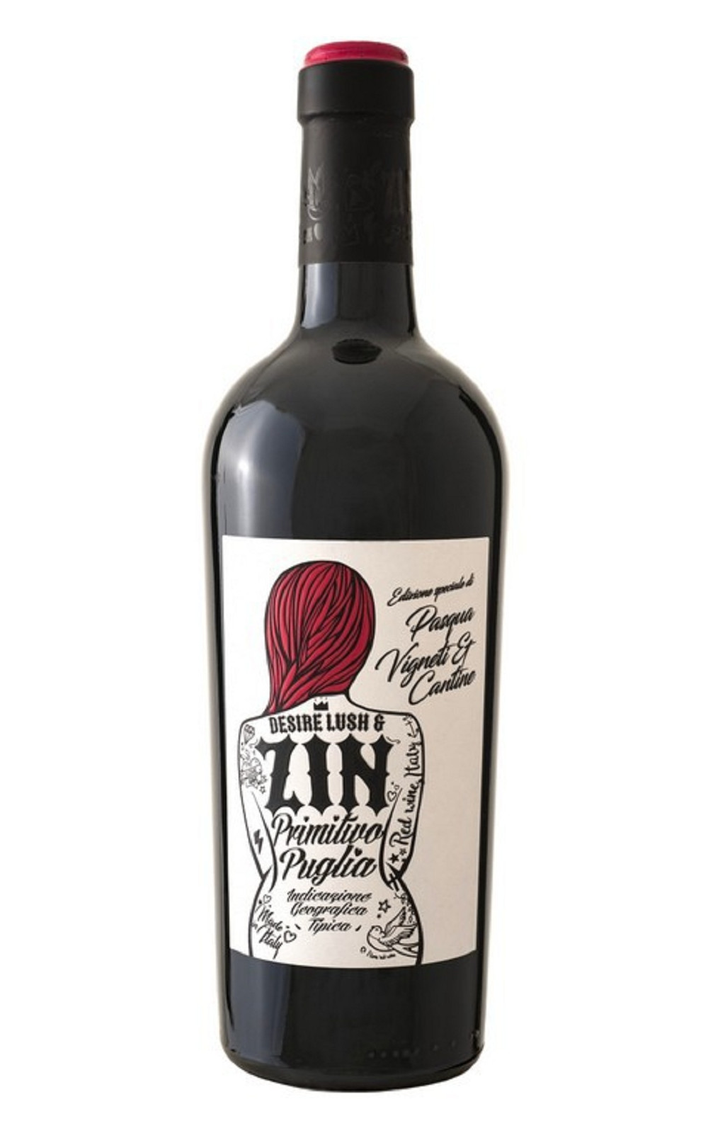 Pasqua Vigneti e Cantine Desire Lush Zin Puglia Primitivo 2023 帕斯可酒莊 刺青女孩系列 普里蜜提弗紅酒