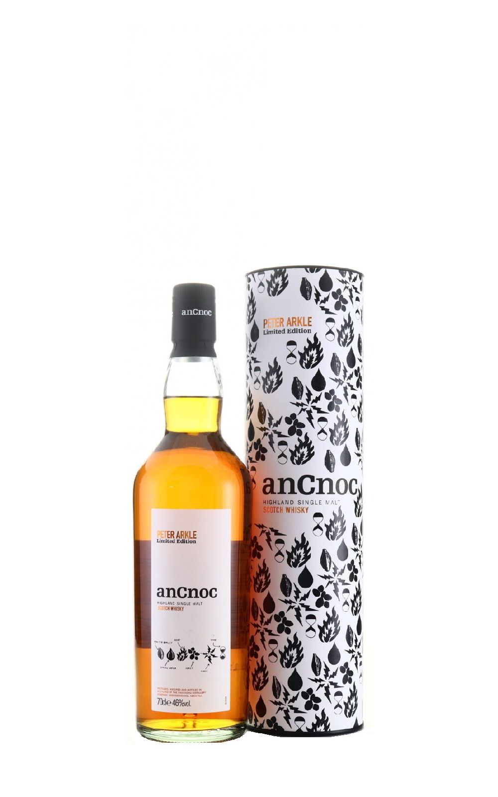 anCnoc Peter Arkle 1st Edition Ingredients Highland Single Malt Scotch Whisky 安努克威士忌 彼得阿克爾第一版 原料 單一麥芽蘇格蘭威士忌