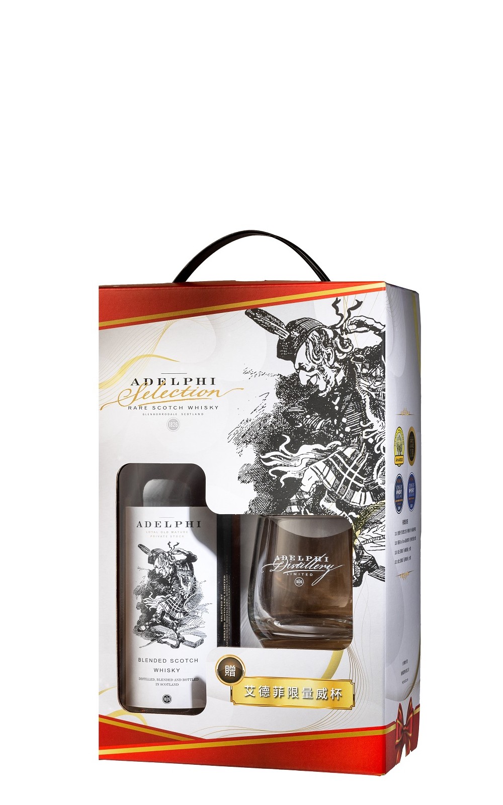 Adelphi Distillery Loyal Old Mature Private Stock Blended Scotch Whisky Gift Box With One Glass 艾德菲蒸餾廠 蘇格蘭調和威士忌禮盒組 附威杯一只