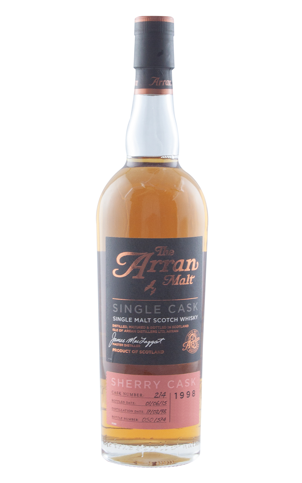 Arran 1998 Cask No 214 Single Cask Single Malt Scotch Whisky 愛倫 1998 桶號 214 單桶單一麥芽蘇格蘭威士忌