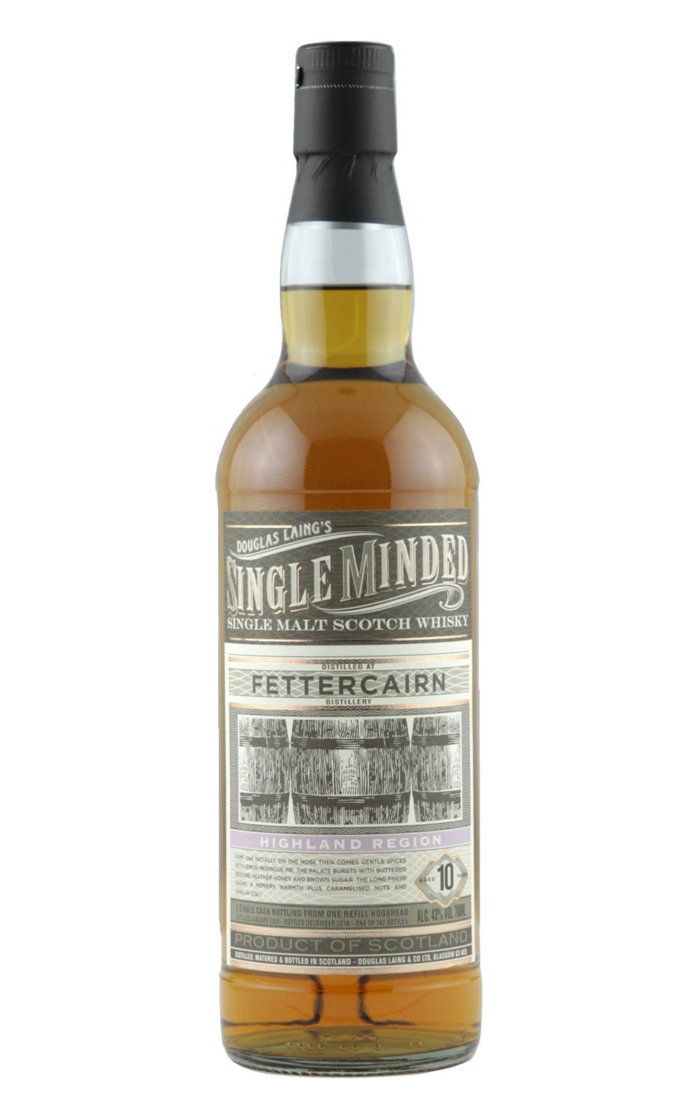 Douglas Laing Co Single Minded Fettercairn Aged 10 Years Highland Single Malt Scotch Whisky 道格拉斯 蘭恩獨立裝瓶廠 極致系列 費特肯 10年 單一麥芽蘇格蘭威士忌