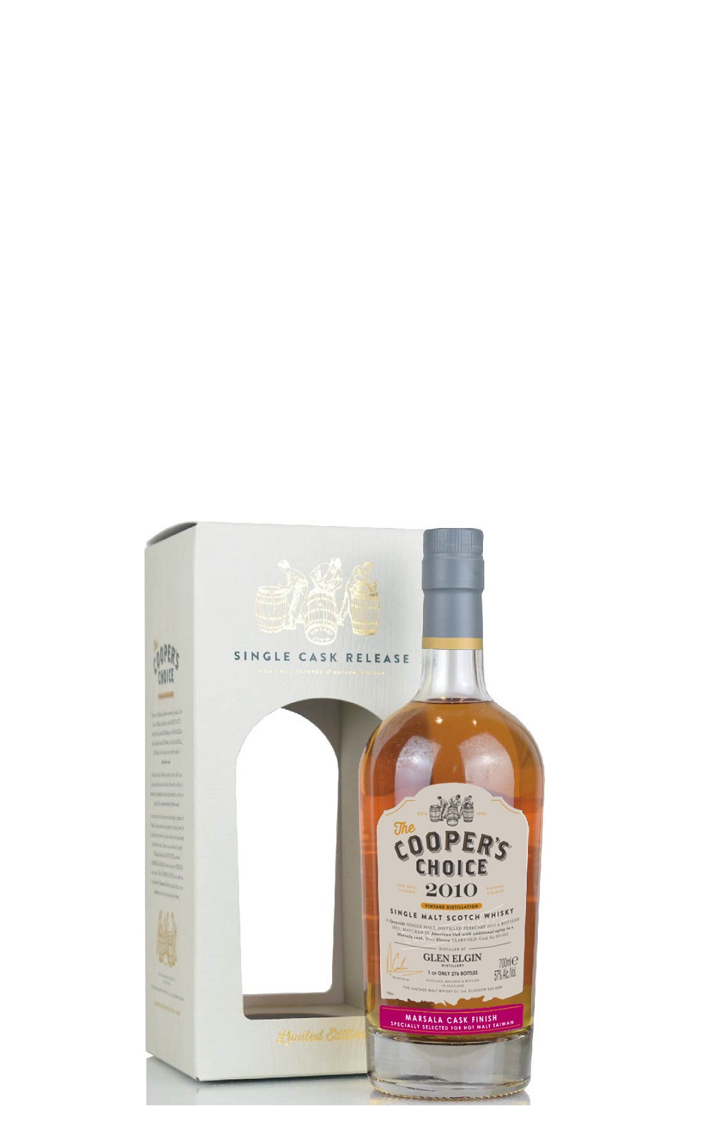 The Cooper s Choice Glen Elgin 2010 11YO Marsala Cask 801462 Single Malt Scotch Whisky 酷選大師 格蘭愛琴 2010 11年台灣專屬桶瑪薩拉酒桶 801462 單一桶蘇格蘭威士忌