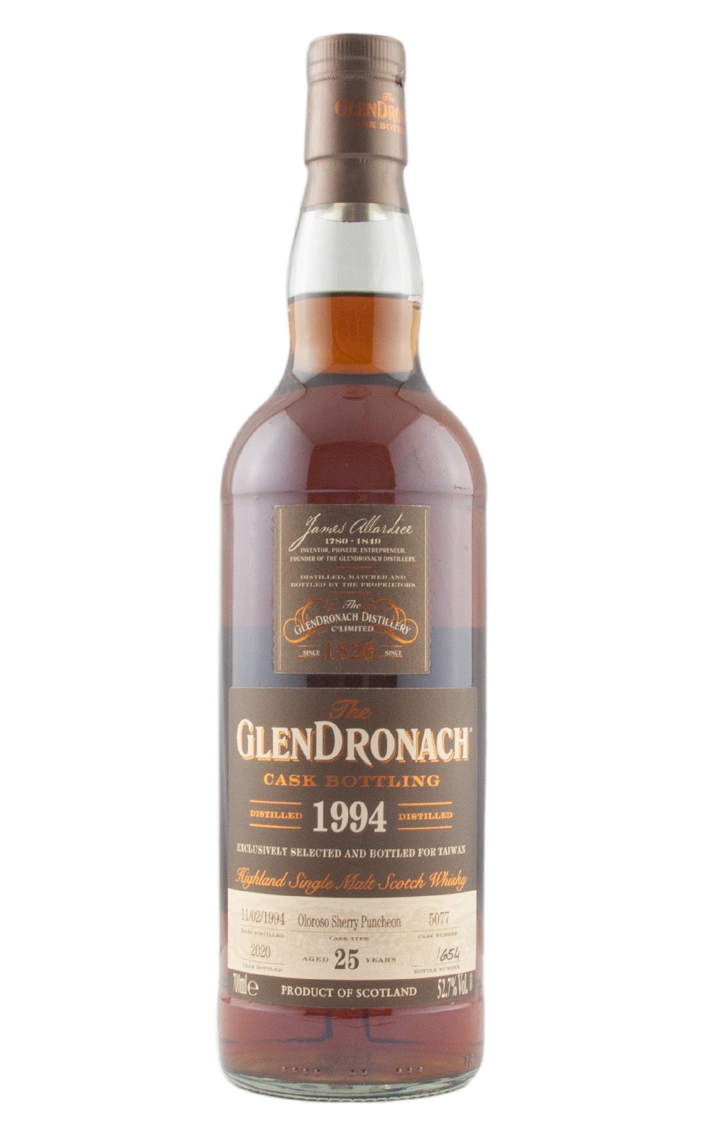 GlenDronach 1994 5077 Cask Bottling Highland Single Malt Scotch Whisky 格蘭多納蒸餾廠 1994 5077 單一桶裝麥芽蘇格蘭威士忌 木盒版