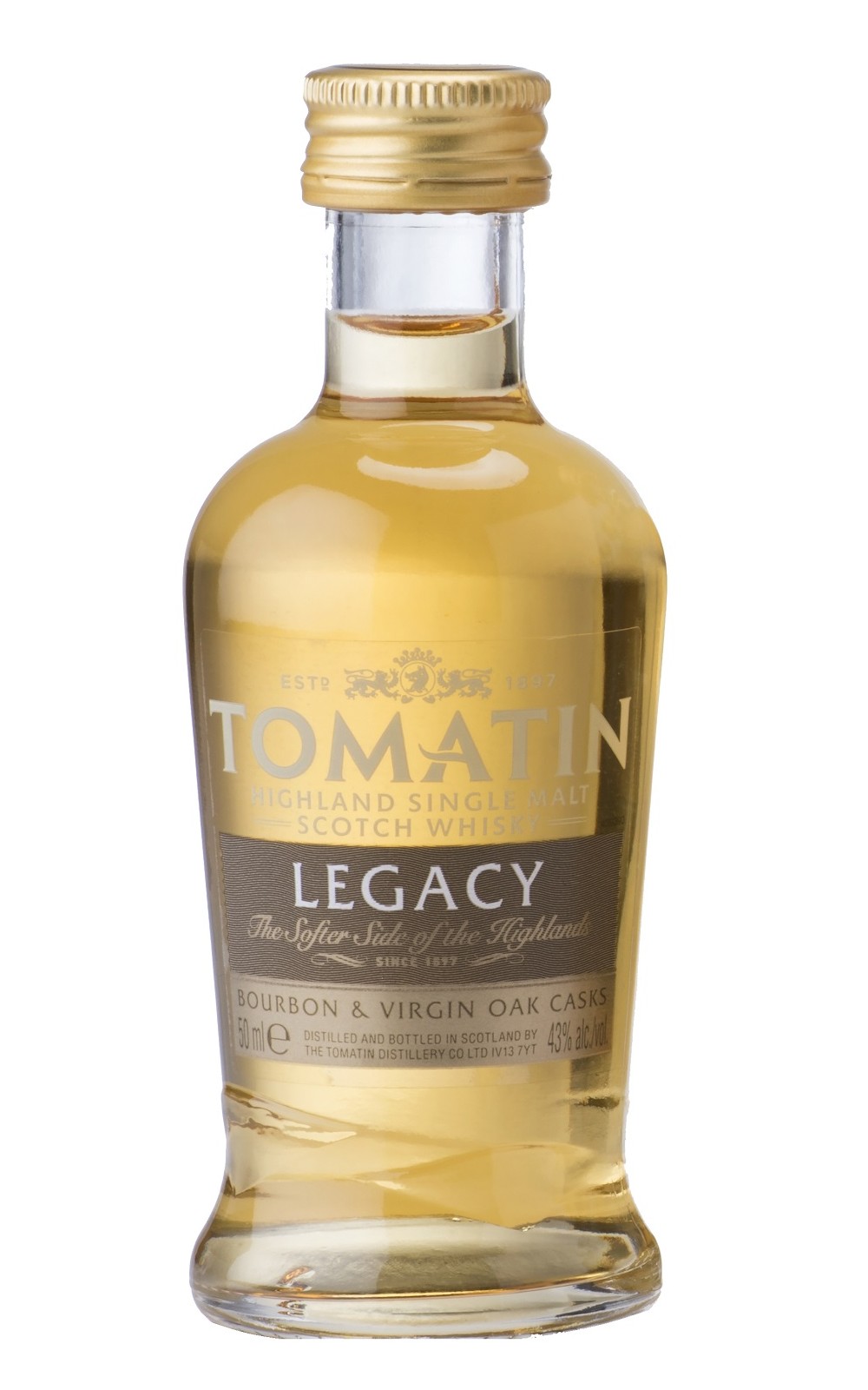 Tomatin Distillery Miniature Legacy Bourbon Virgin Oak Casks Highland Single Malt Scotch Whisky 湯瑪町酒廠 迷你酒 傳奇 高地單一麥芽蘇格蘭威士忌