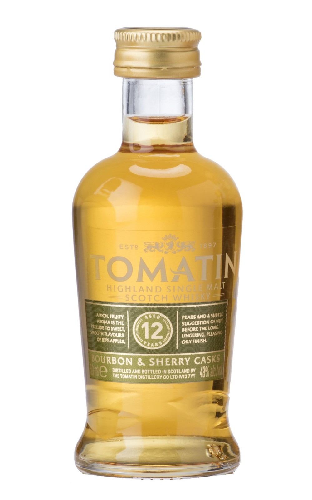 Tomatin Distillery Miniature 12 Years Old Highland Single Malt Scotch Whisky 湯瑪町酒廠 迷你酒 十二年高地單一麥芽蘇格蘭威士忌