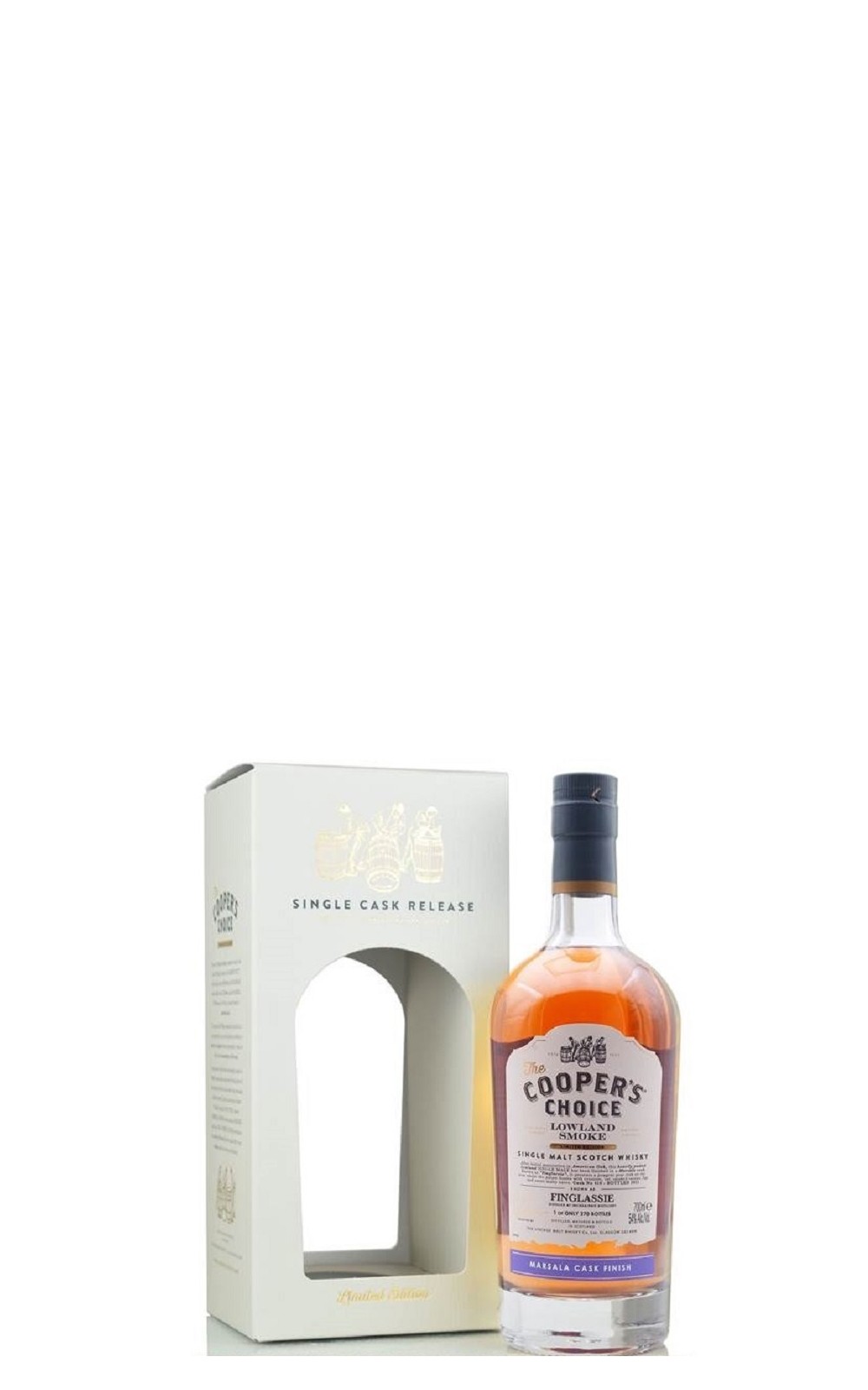 The Cooper s Choice Lowland Smoke Finglassie 410 Marsala Cask Finish Single Malt Scotch Whisky 酷選大師 低地煙燻 芬格拉斯 馬撒拉桶 410 單一麥芽蘇格蘭威士忌